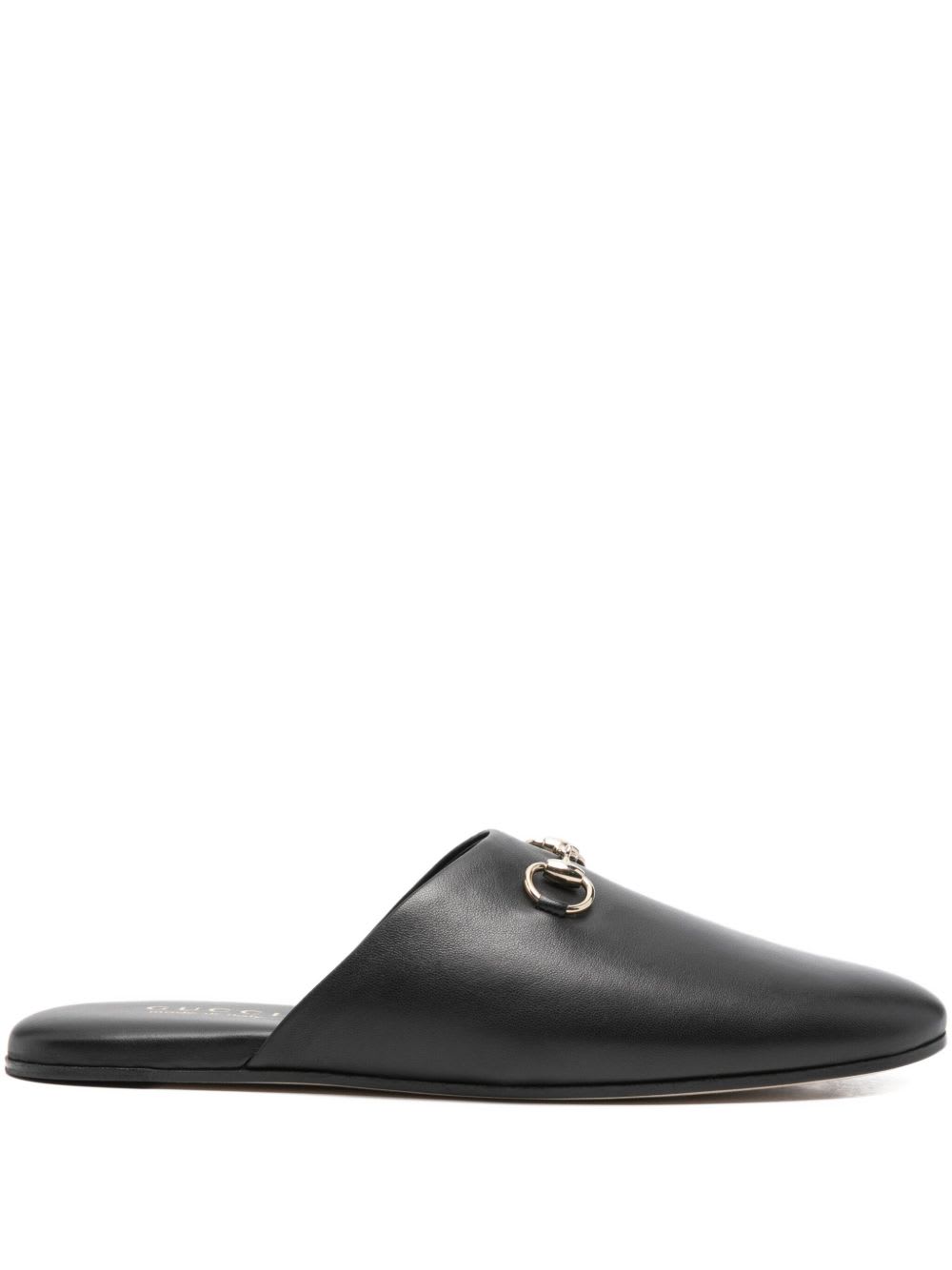 Gucci Women Black Nappa Leather Mules With Horsebit