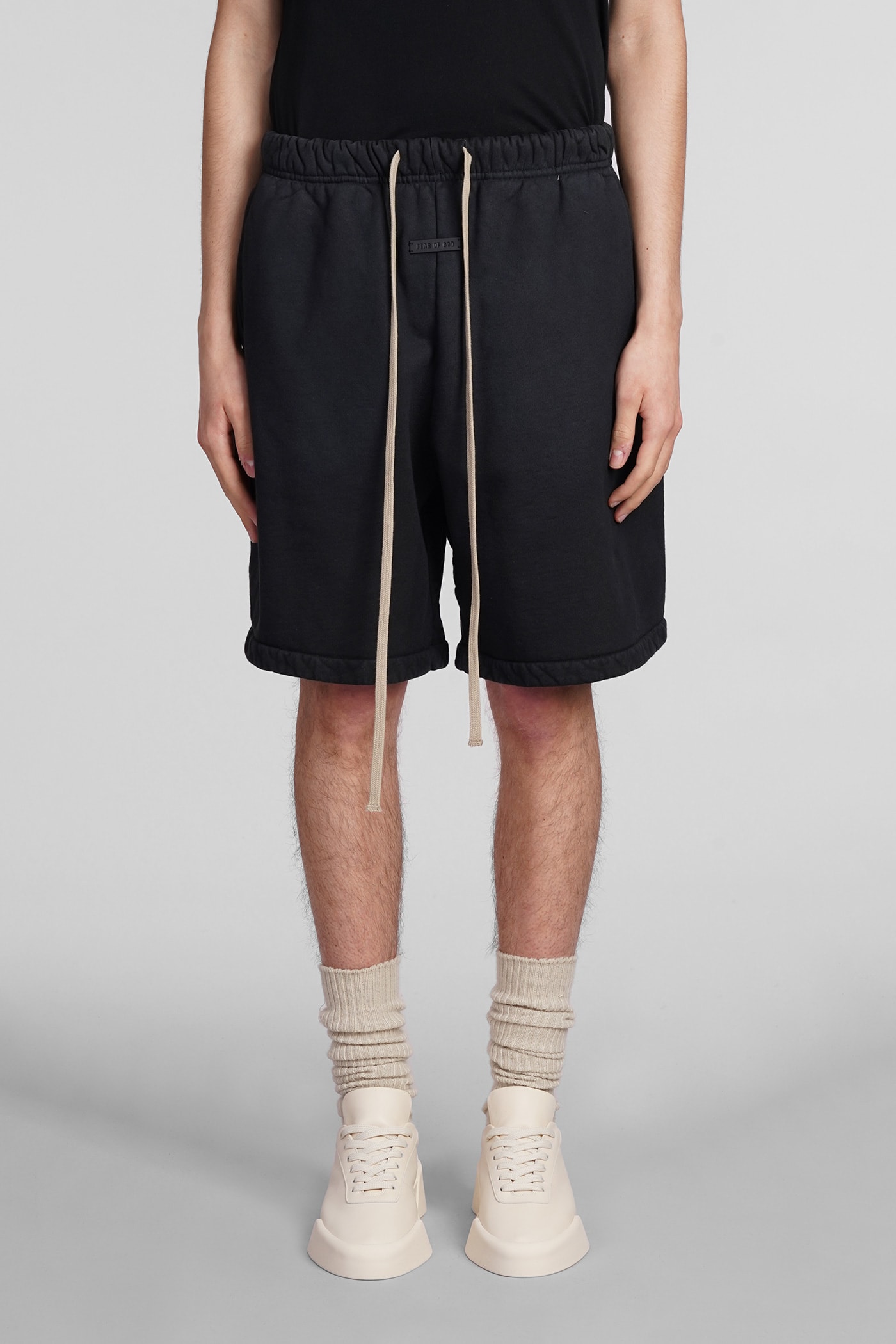 Shop Fear Of God Shorts In Black Cotton