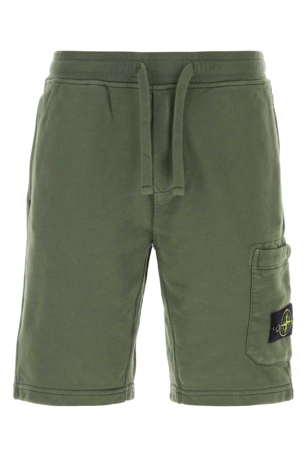 Stone Island Logo-patch Cotton-jersey Track Shorts