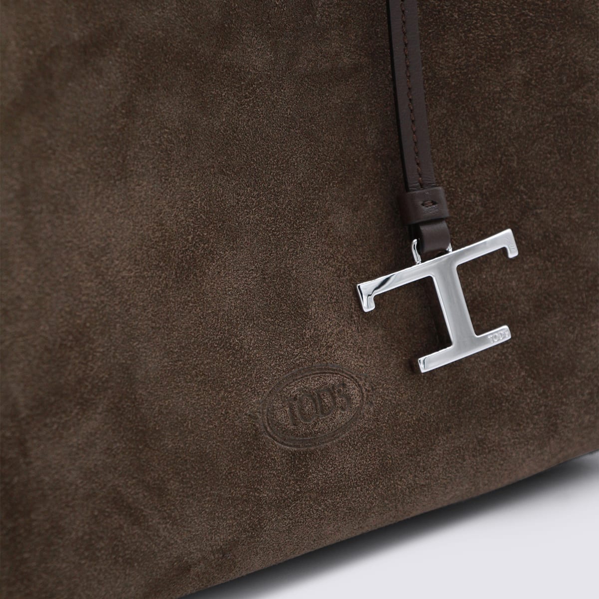 Tod's Brown Suede Leather Top Hansle Bag In Brown