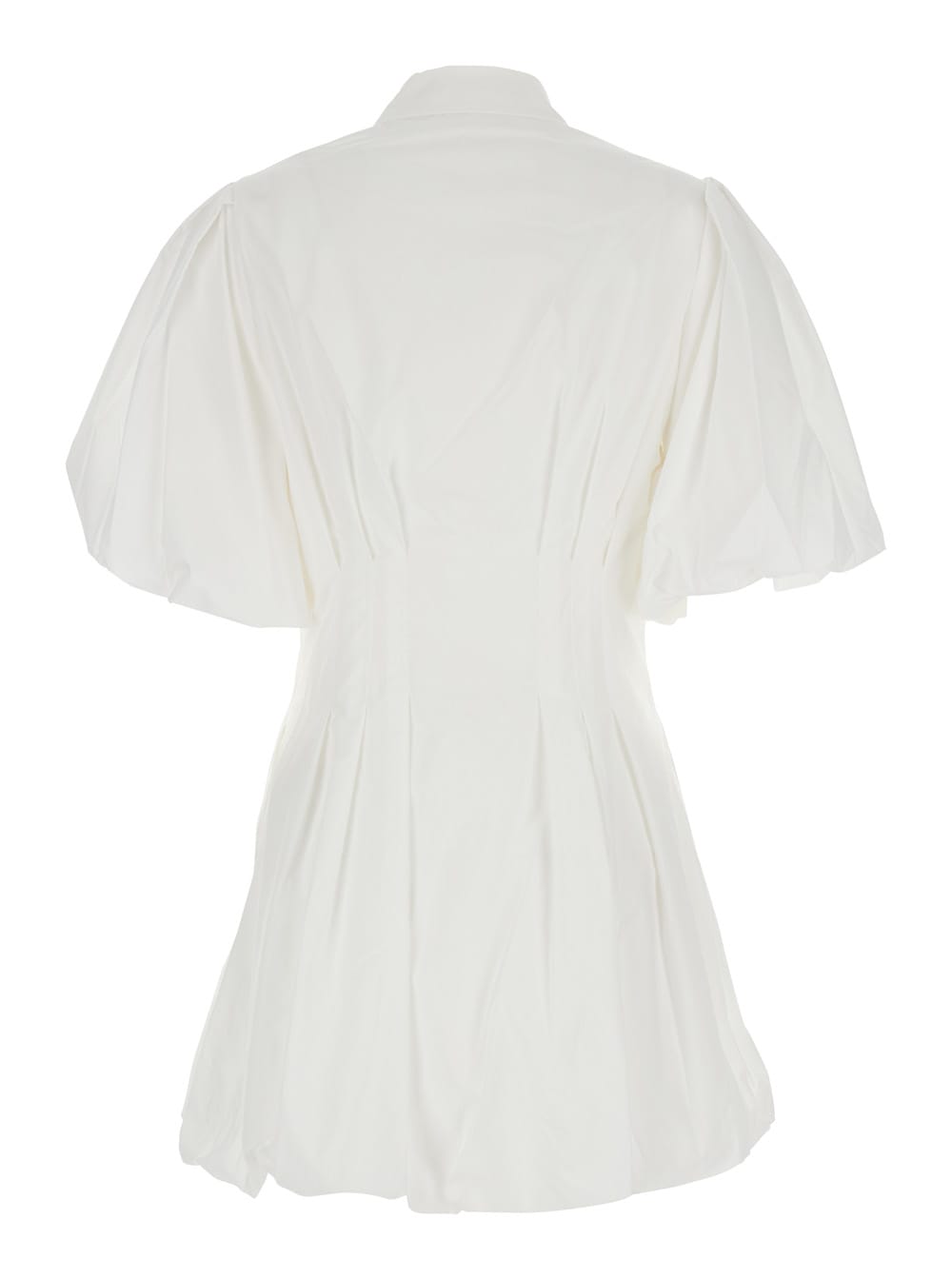 Simkhai Cleo Balloon Pintuck Mini Dress In White
