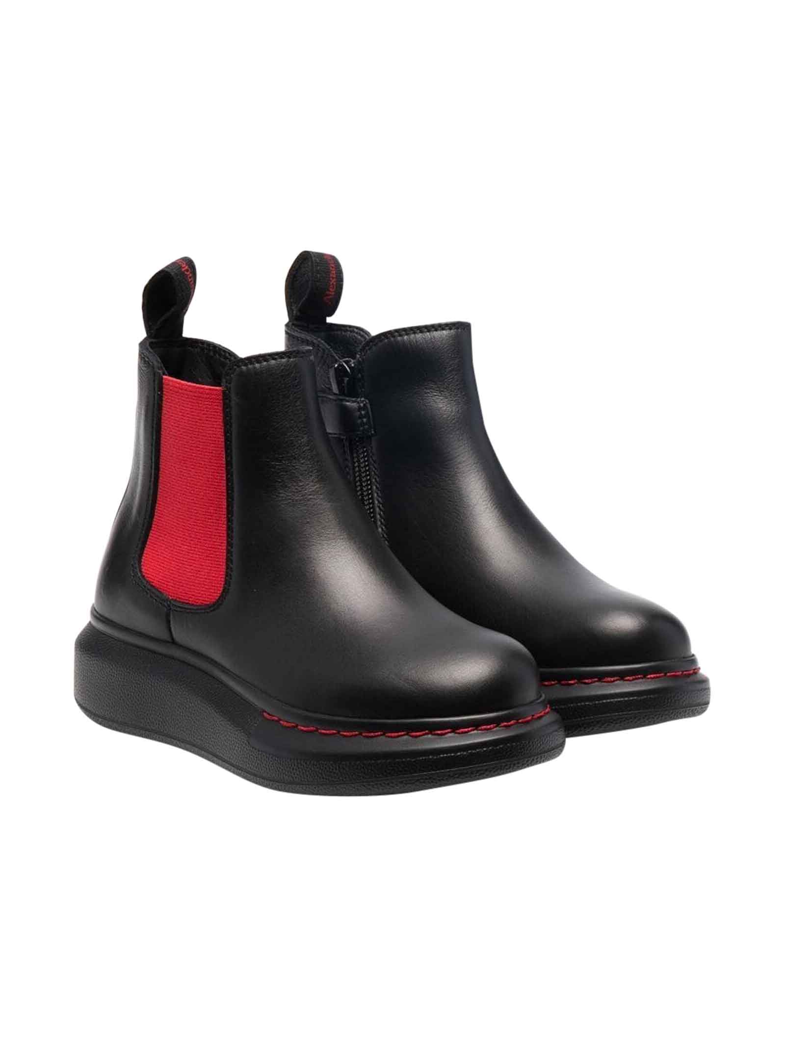 Alexander McQueen Kids Unisex Black Ankle Boots