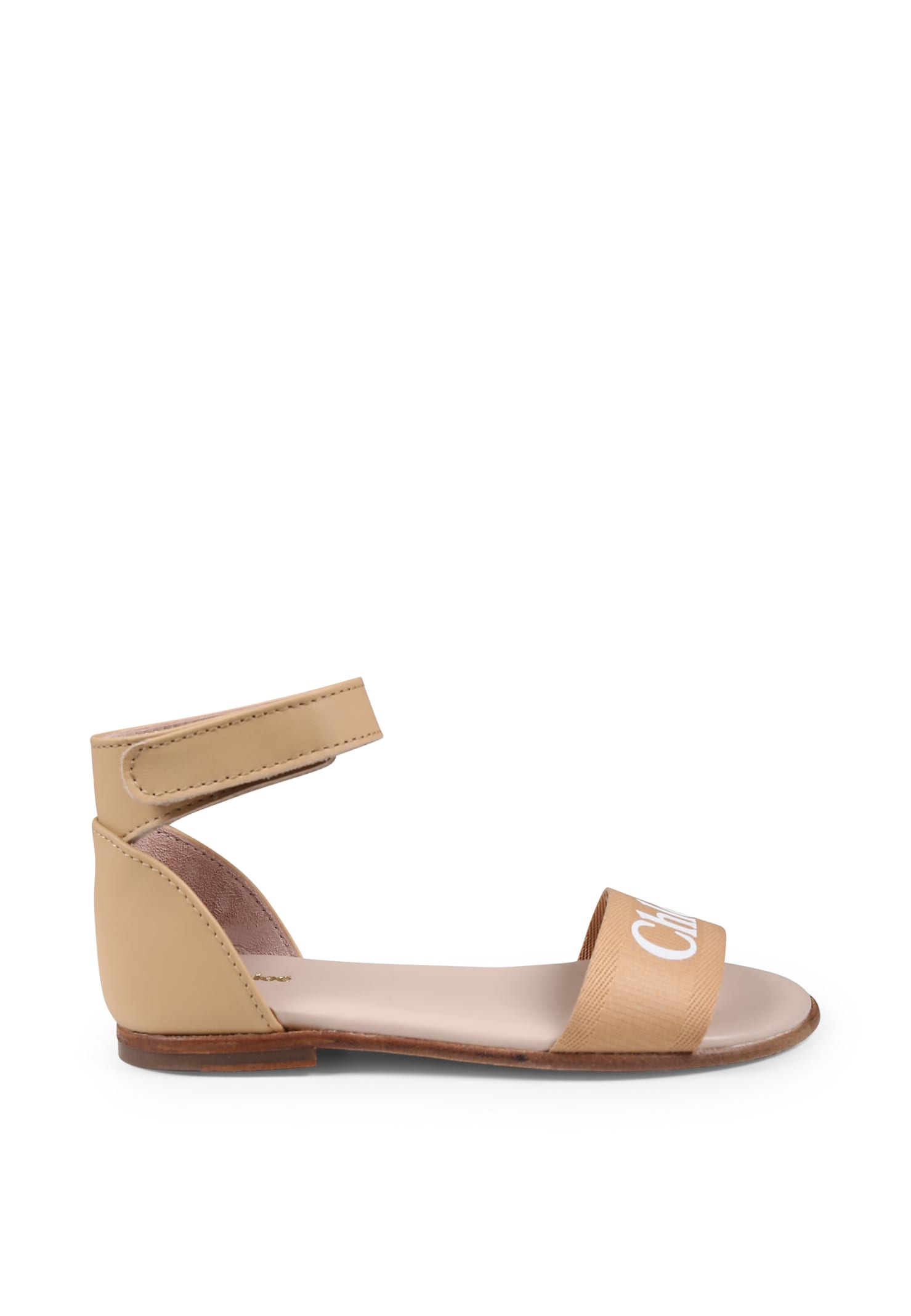 Chloé Logo-print Sandals In Beige
