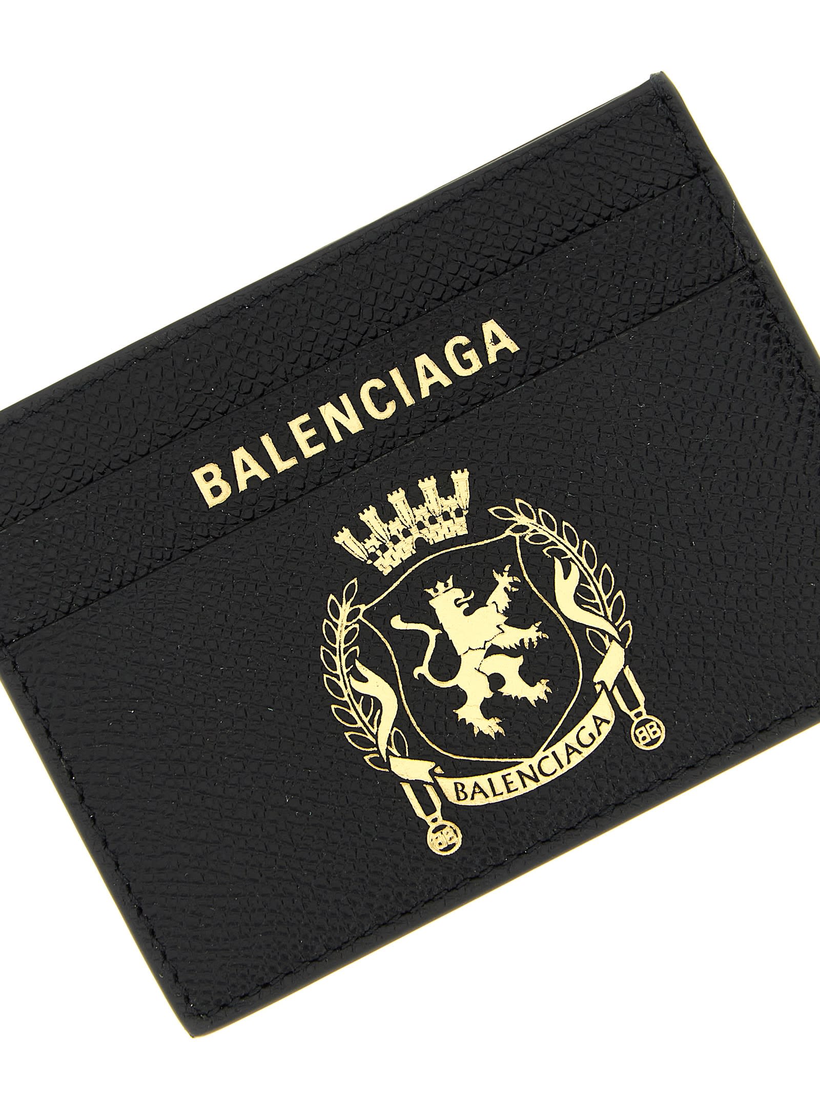 Balenciaga Travel Document Card Holder With Embossed Design In Black