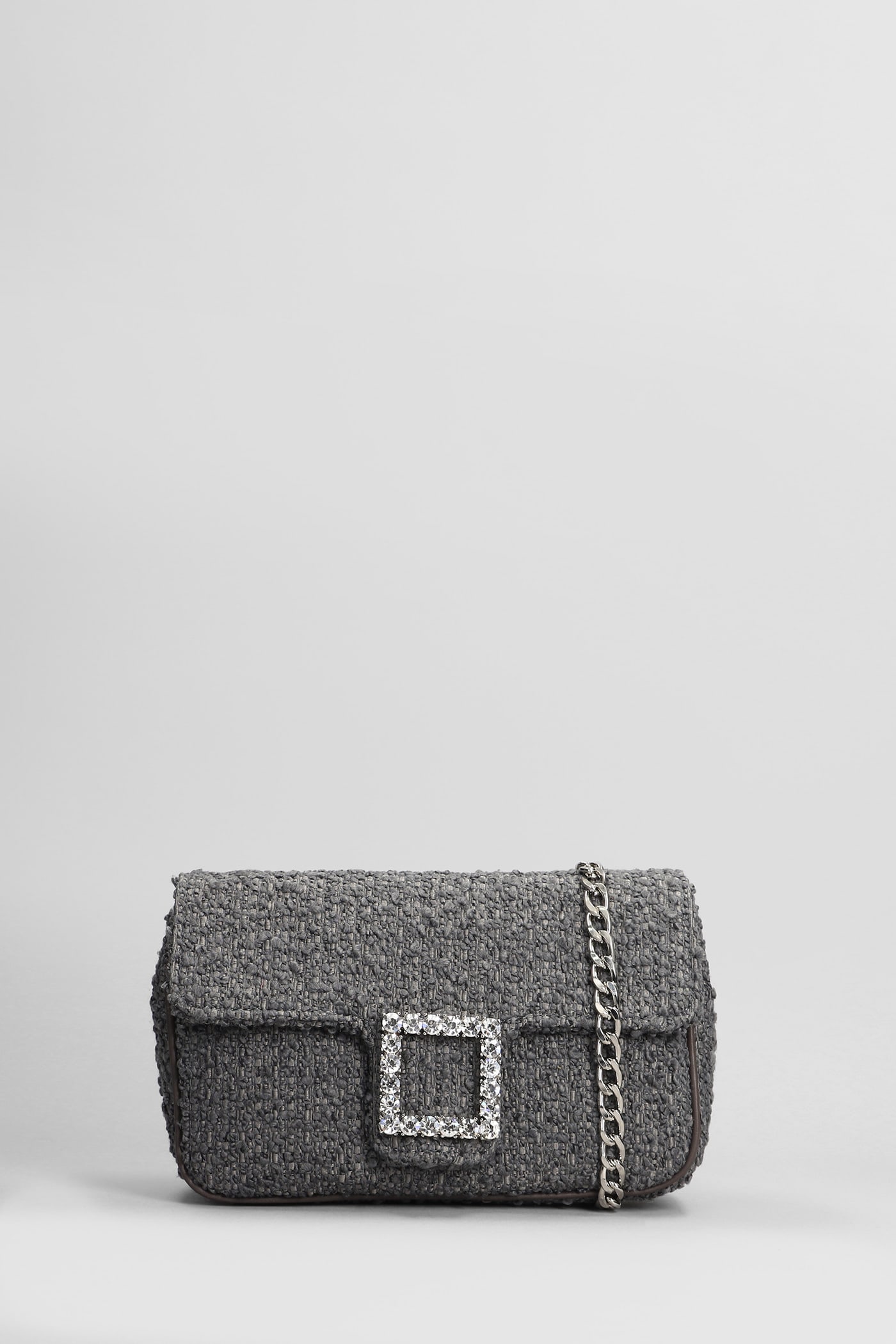 Lunette Shoulder Bag In Grey Wool