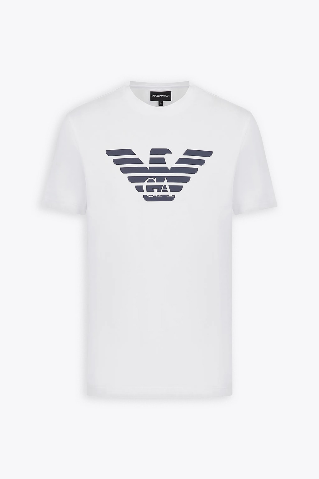 Tonen fax vijand Emporio Armani White Logo-embroidered Cotton T-shirt | ModeSens