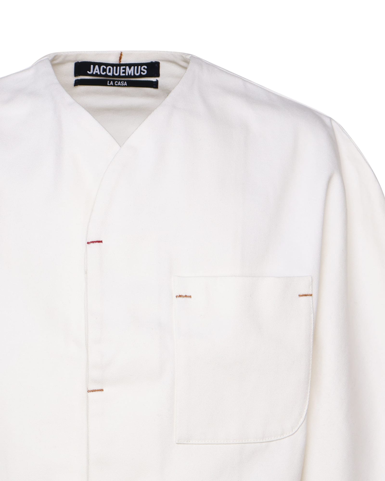 Shop Jacquemus La Chemise De-nime Faro Shirt In Off-white