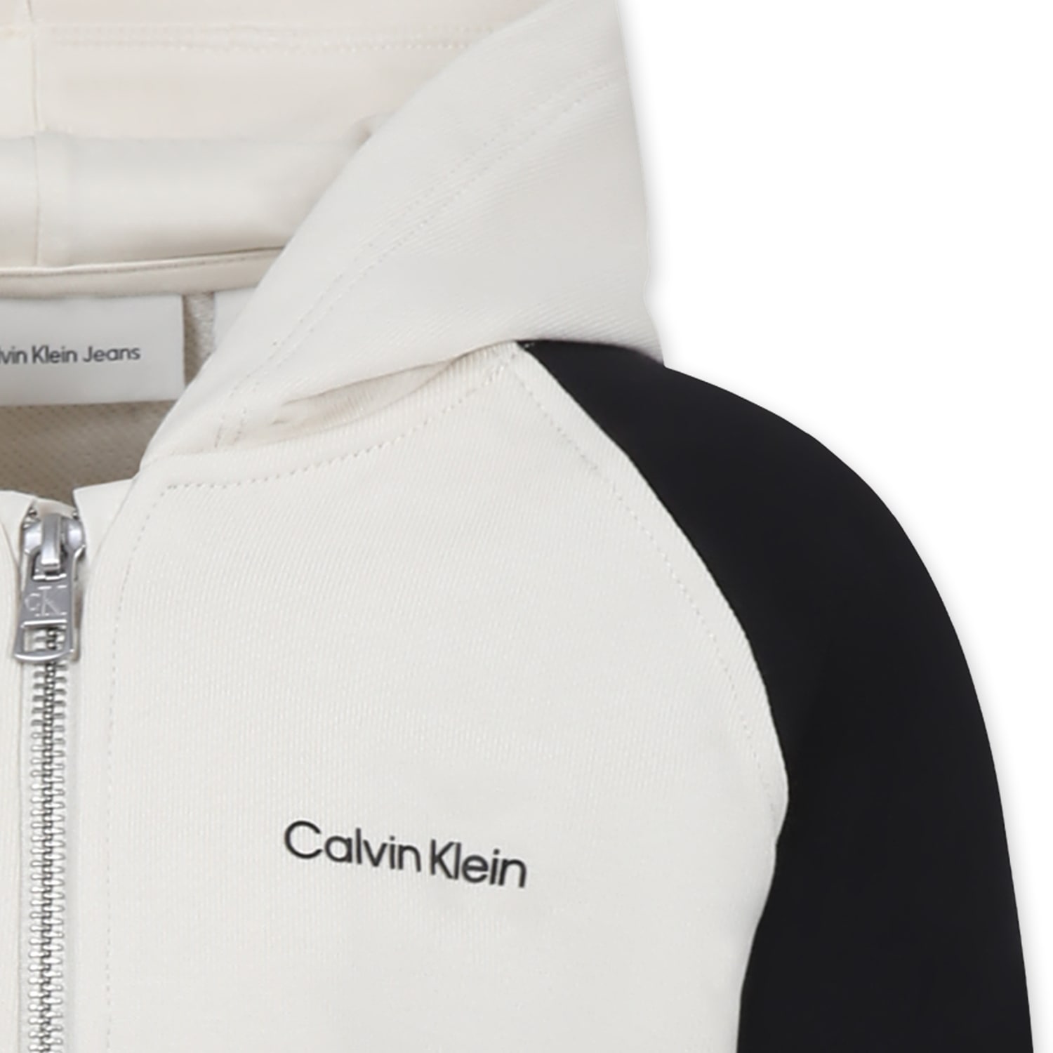 Calvin Klein Zippered Sweatshirt In Ivory