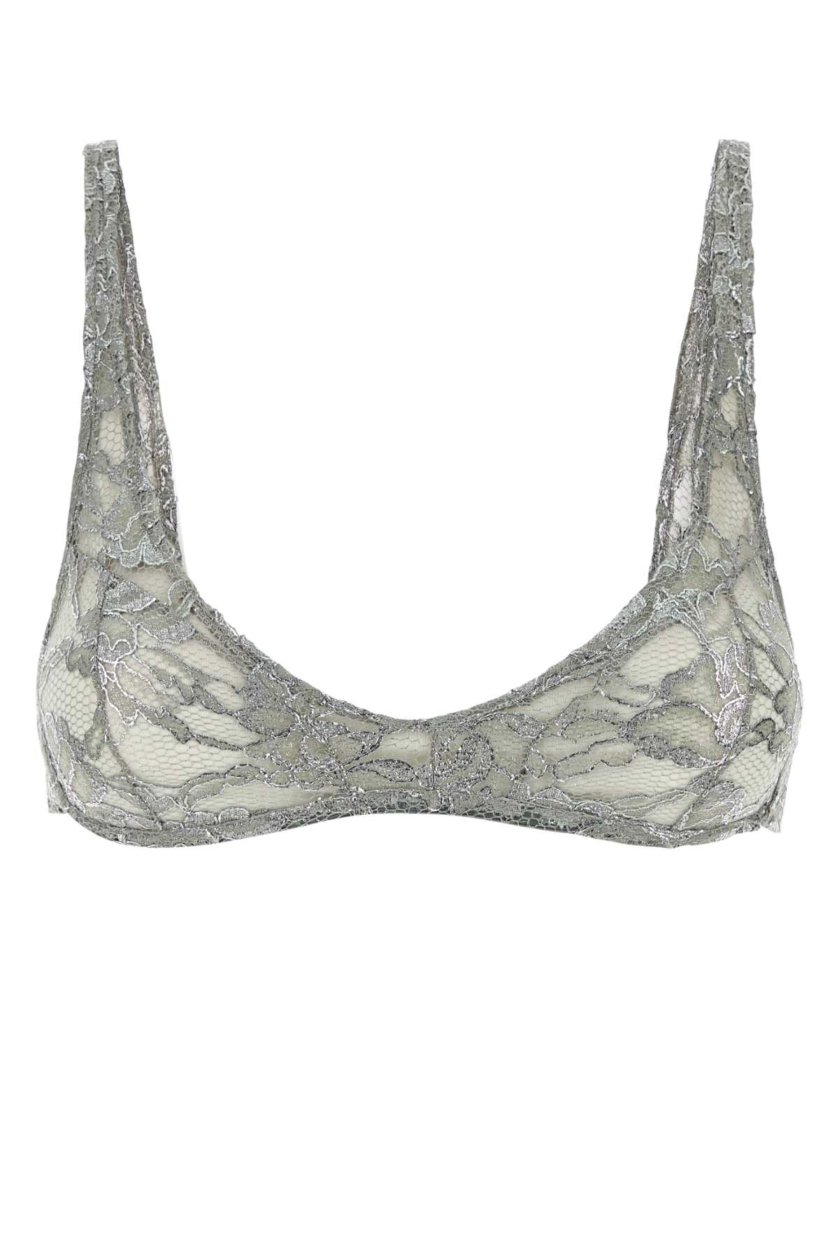 Shop Attico Grey Lace Bra