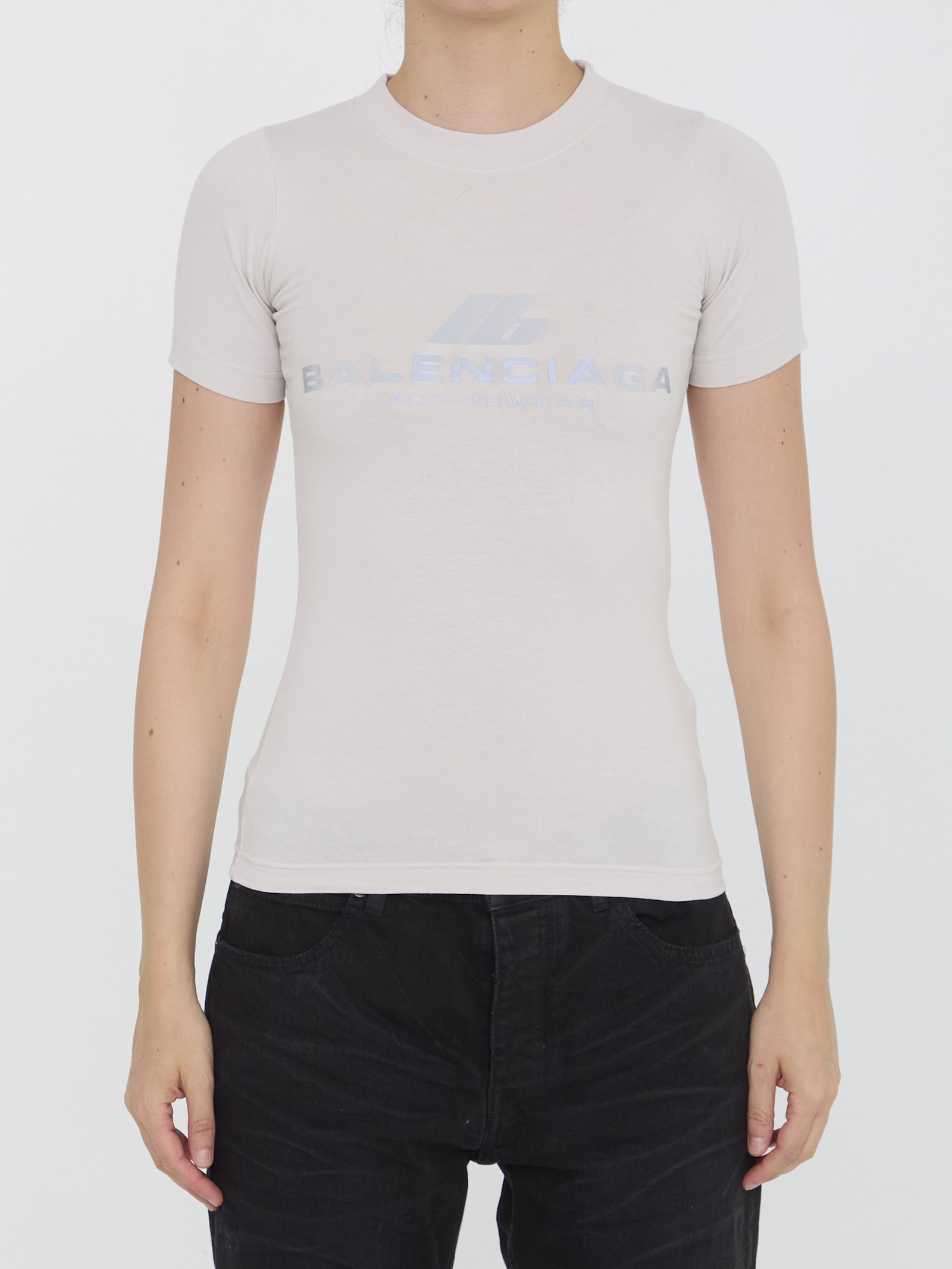 Shop Balenciaga Activewear T-shirt In White