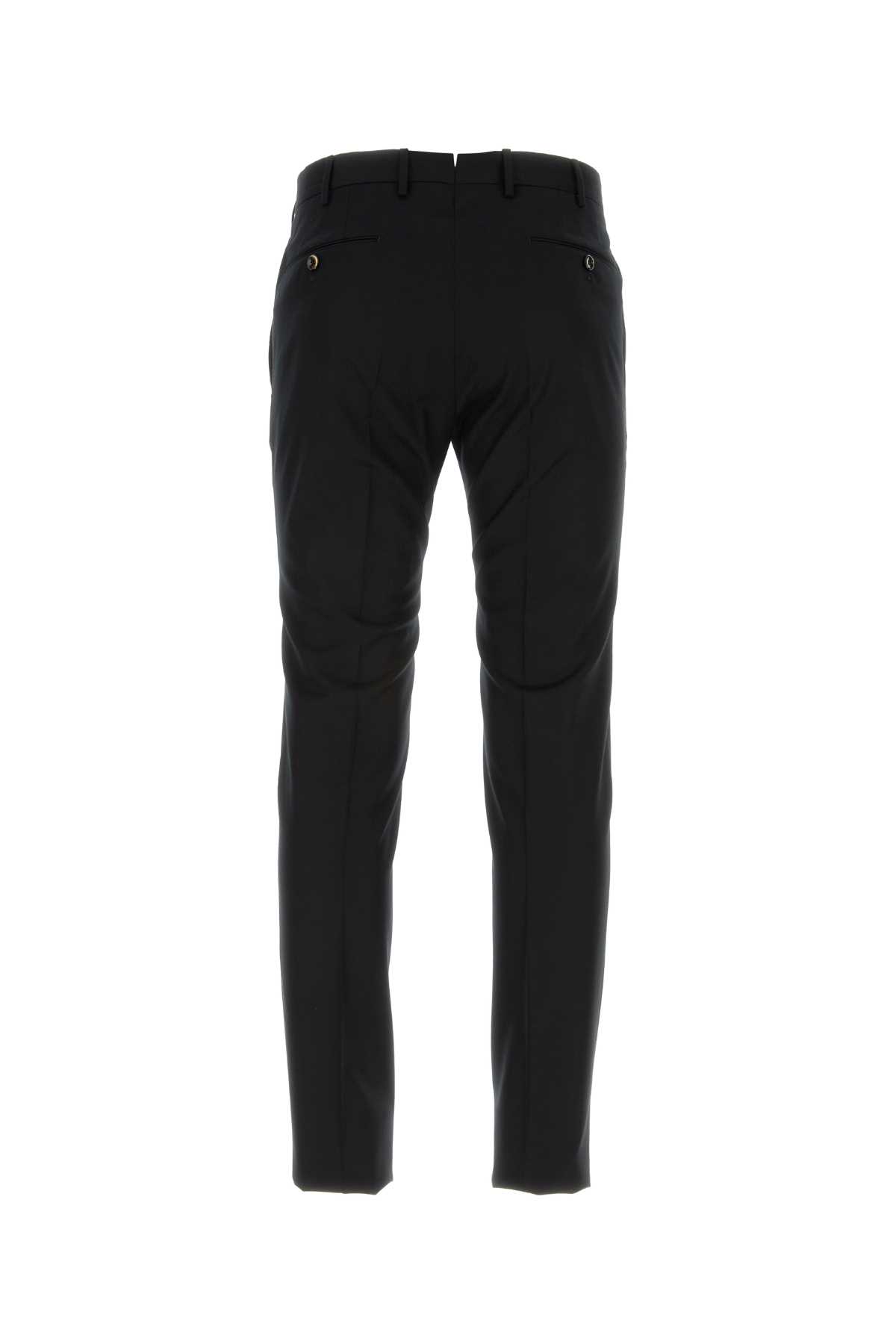 Pt Torino Tailored Stretch-wool Trousers In Black
