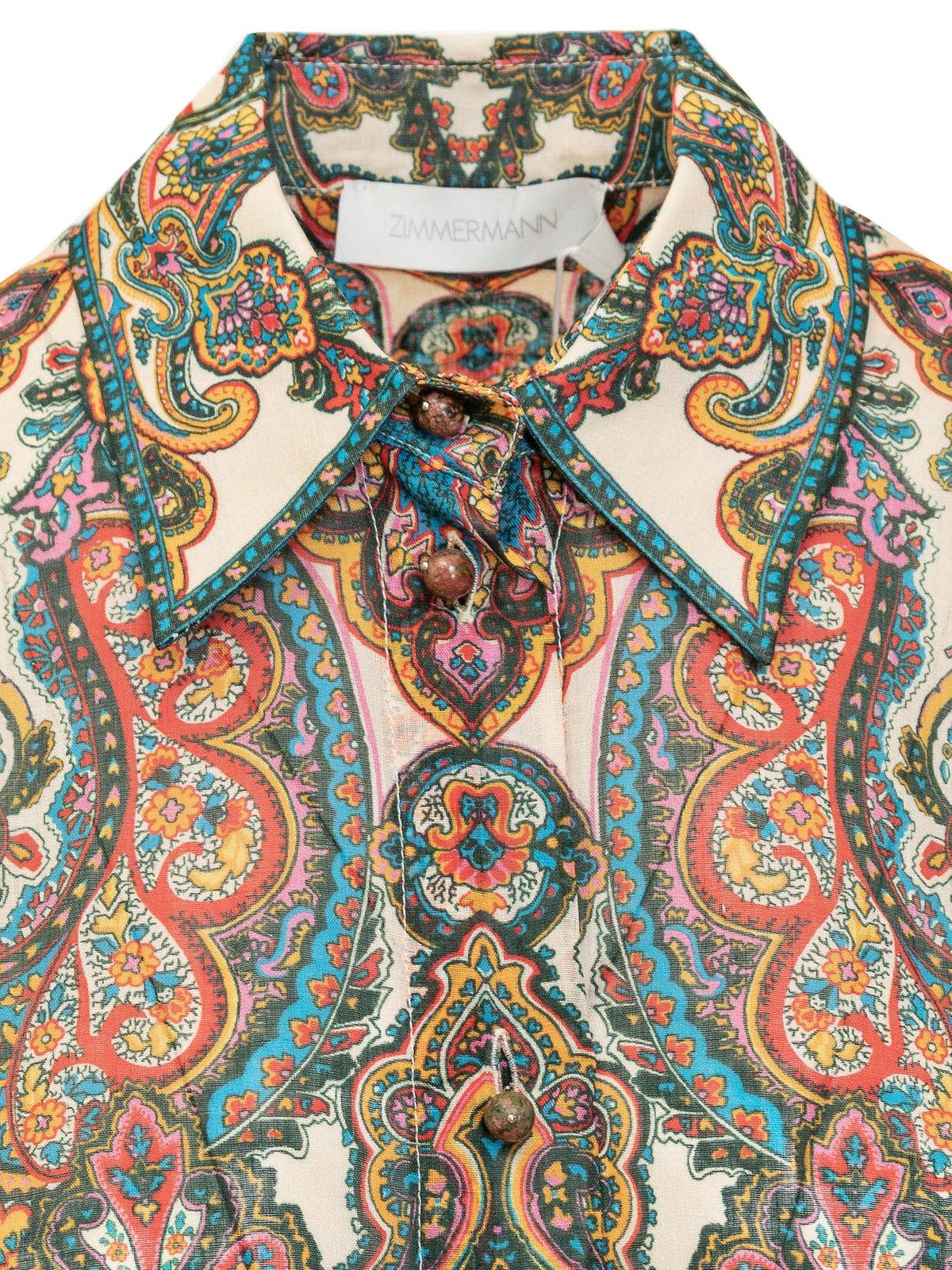 Shop Zimmermann Ottie Oversized Shirt In Multicolore