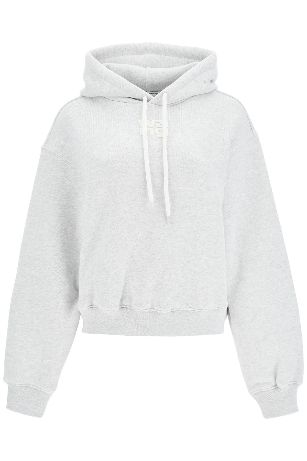 Shop Alexander Wang Boxy Hoodie With Hood In Light Heather Grey (grey)