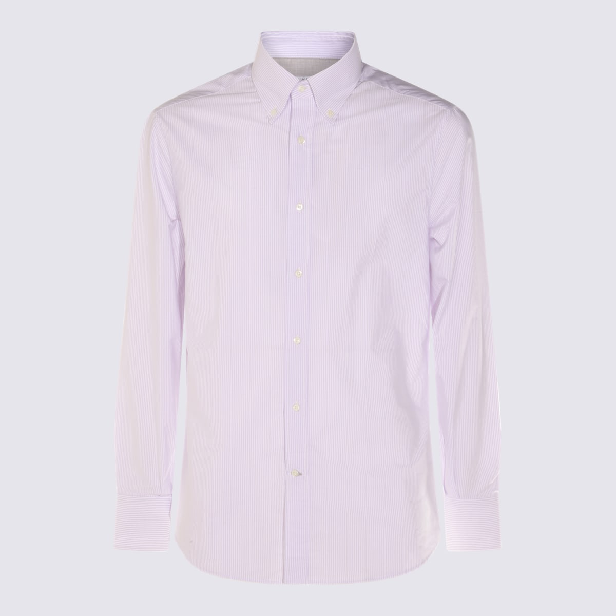 Brunello Cucinelli Striped Shirt With Long Sleeves And Regular Collar In Purple