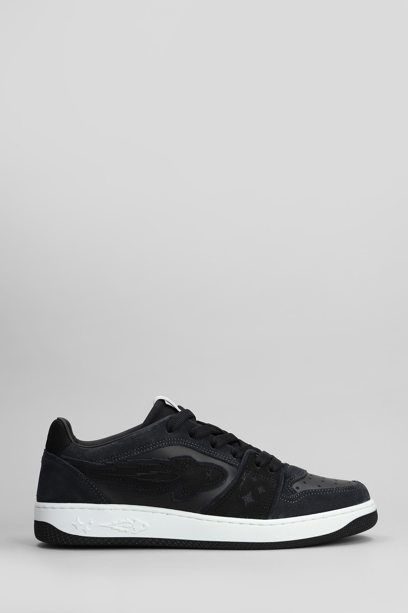 Egg Rocket Sneakers In Black Suede And Leather
