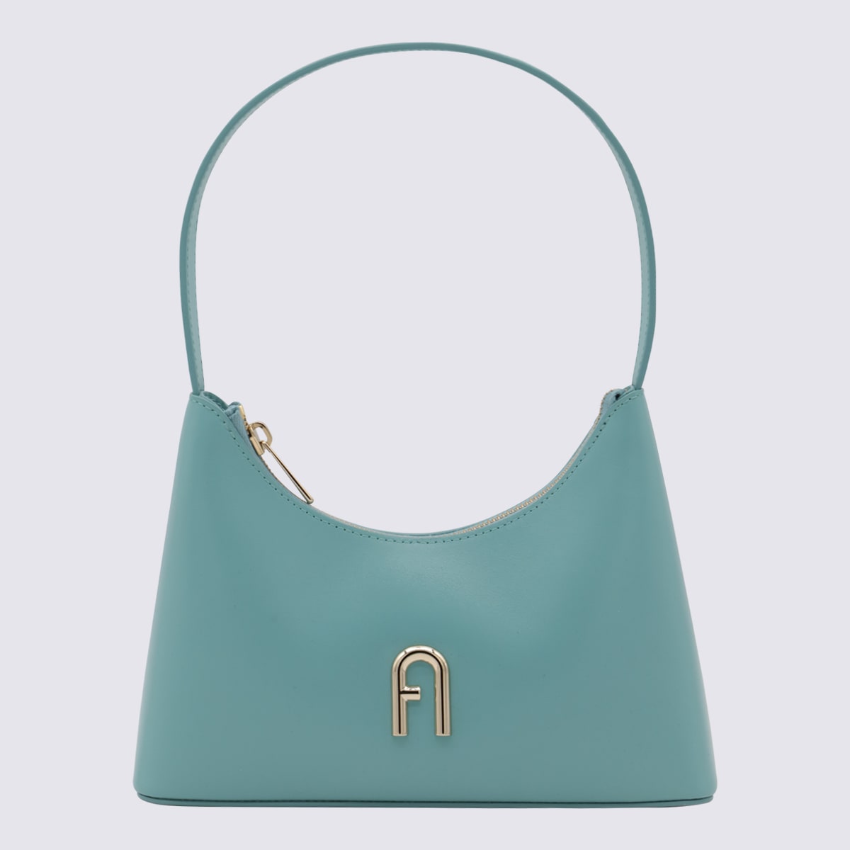 Green Leathee Diamante Shoulder Bag