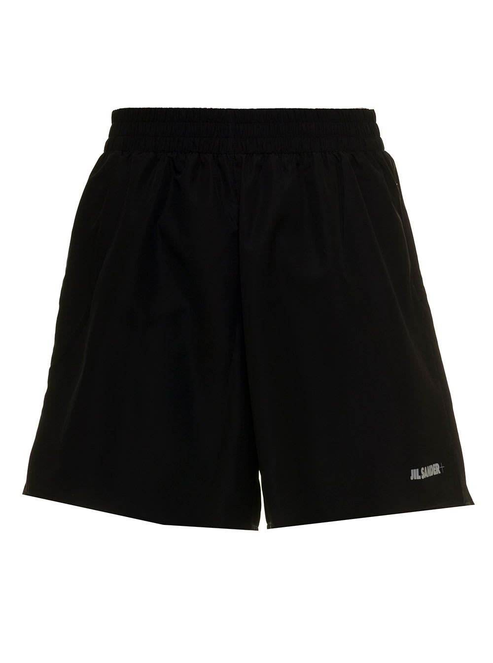 Jil Sander Mans Black Jersey Shorts With Logo