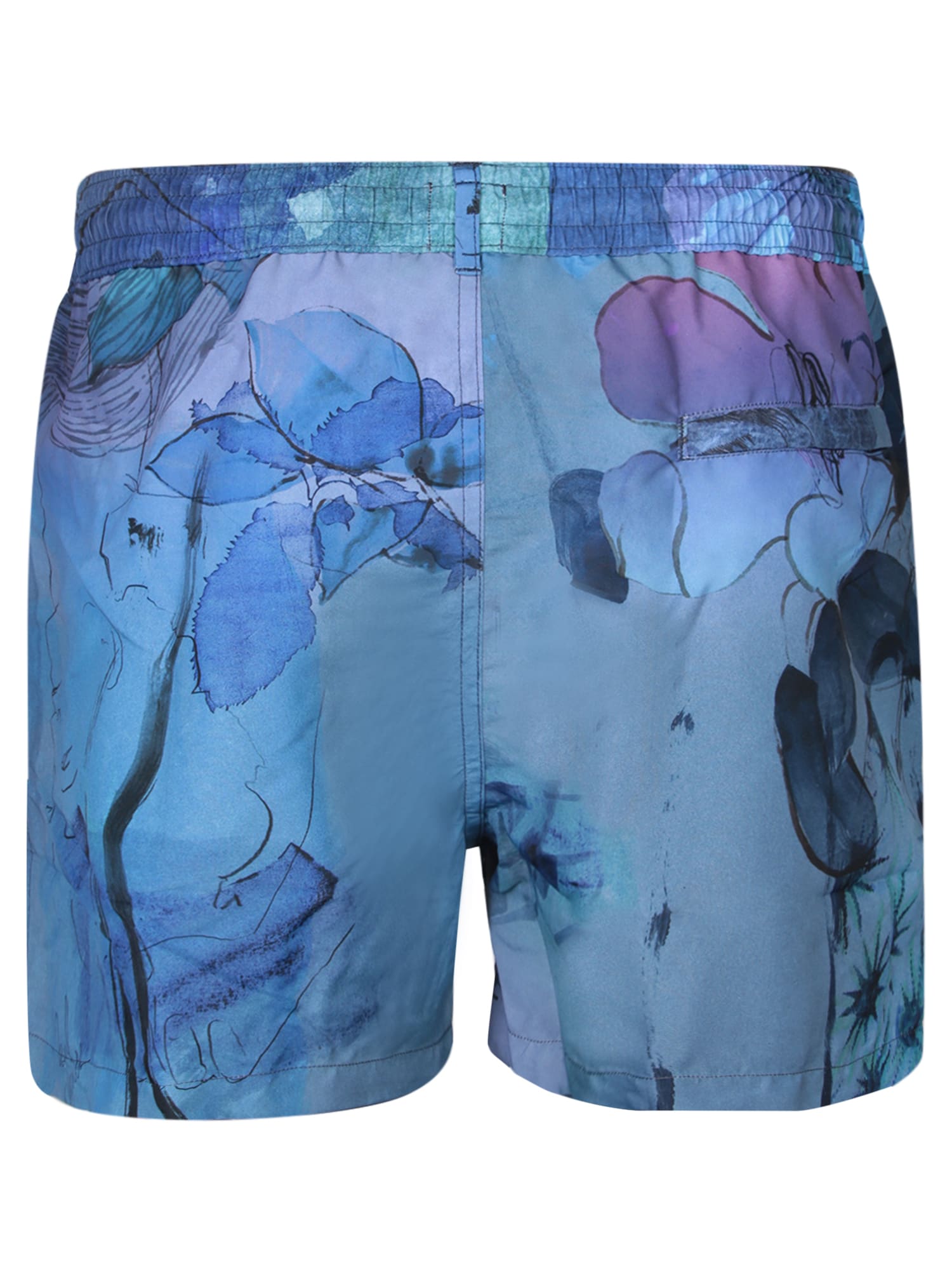 Shop Paul Smith Printed Multicolor/blue Swimsuit
