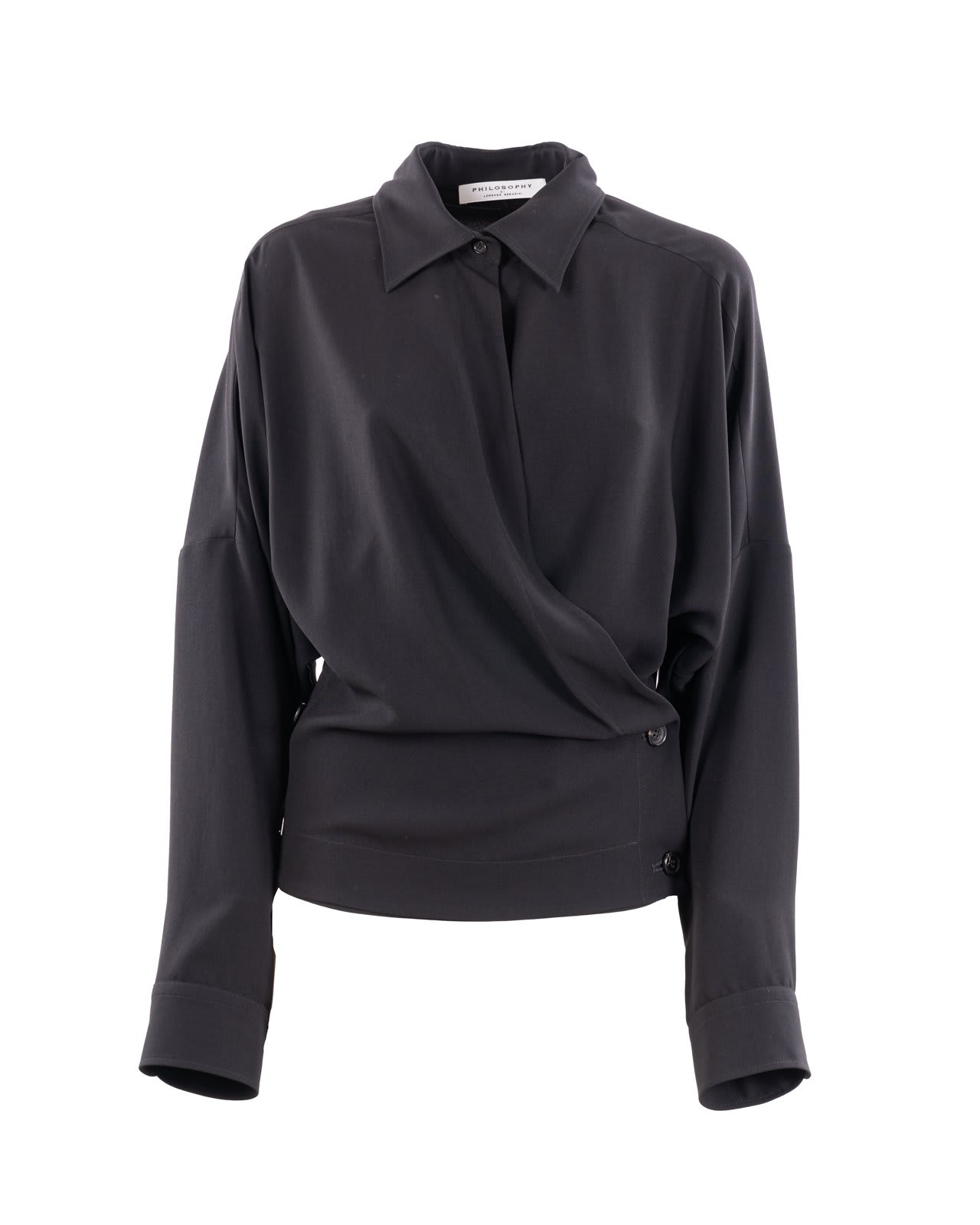 Philosophy Di Lorenzo Serafin Draped Poplin Shirt