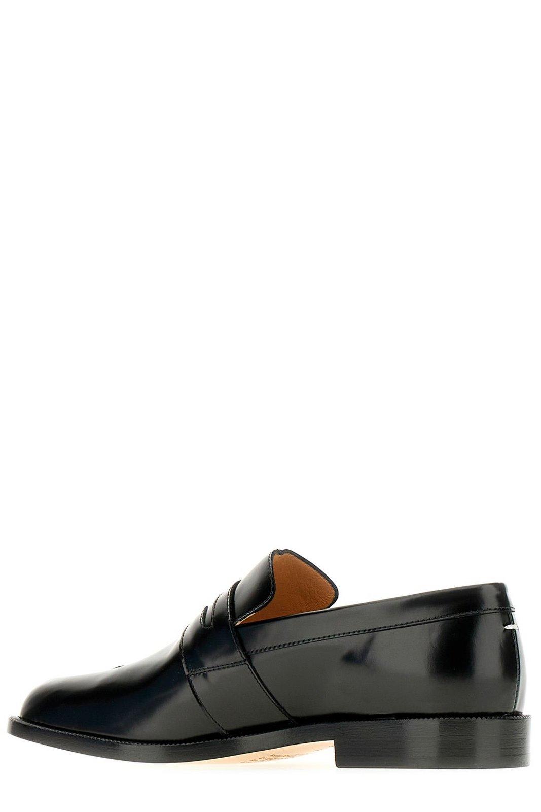 Shop Maison Margiela Tabi Penny Loafers In Black