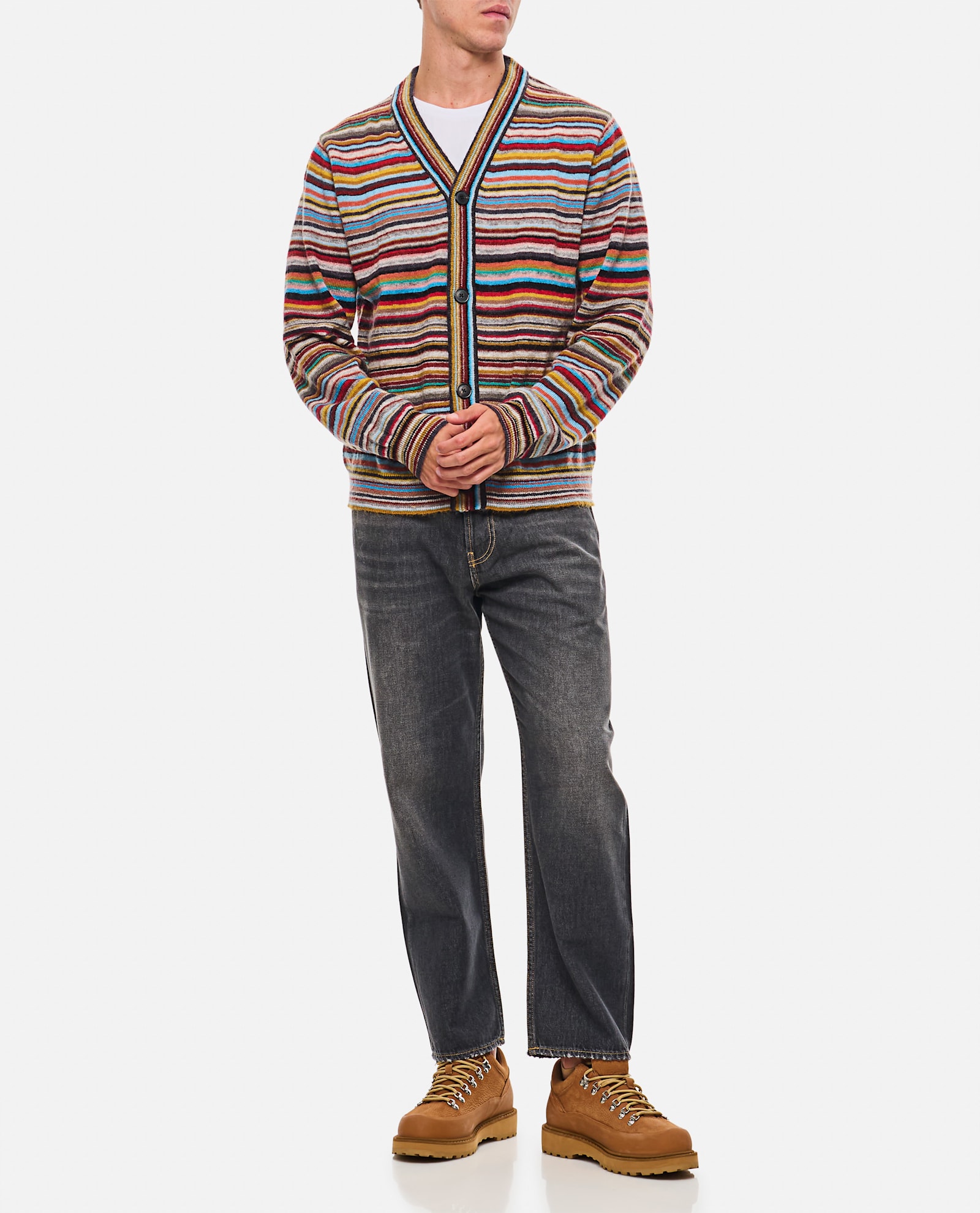 Shop Paul Smith Mens Cardigan Button Thru In Multicolour