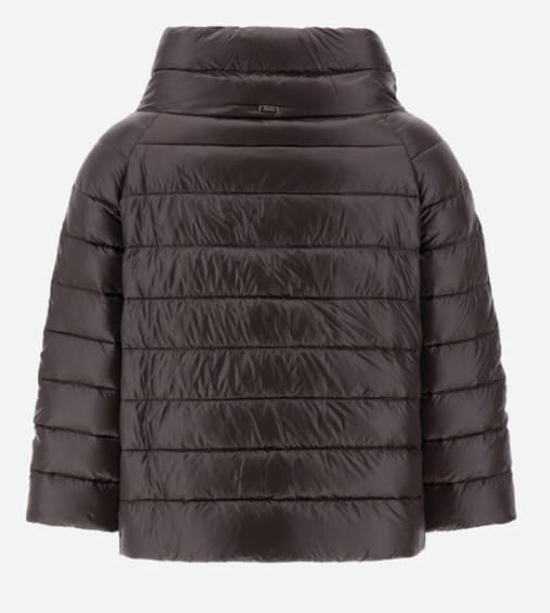 Herno Aminta Quilted Glossed Shell Jacket In Brown