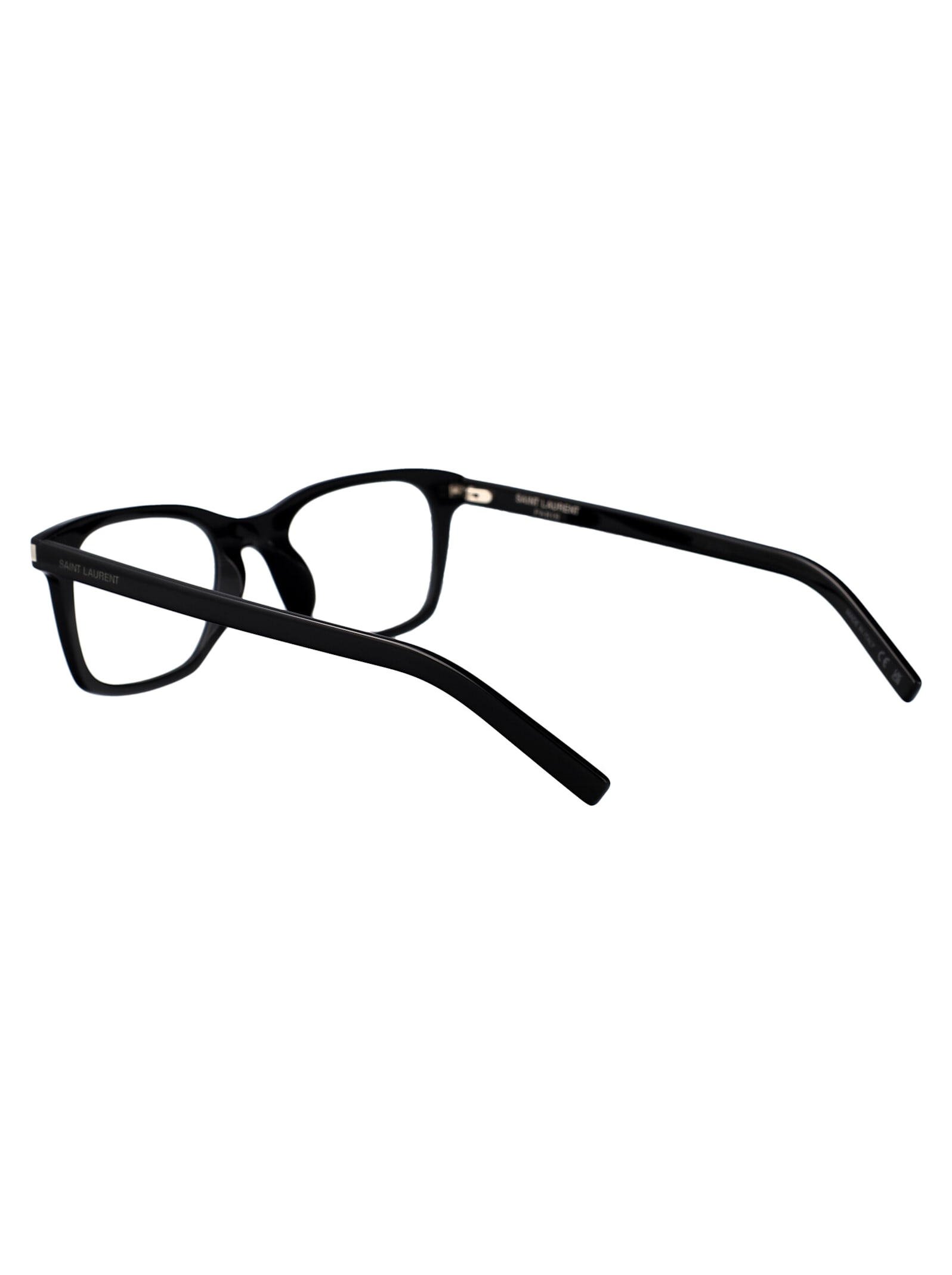 Saint Laurent Sl 718 Slim Glasses In Black-black-transparent