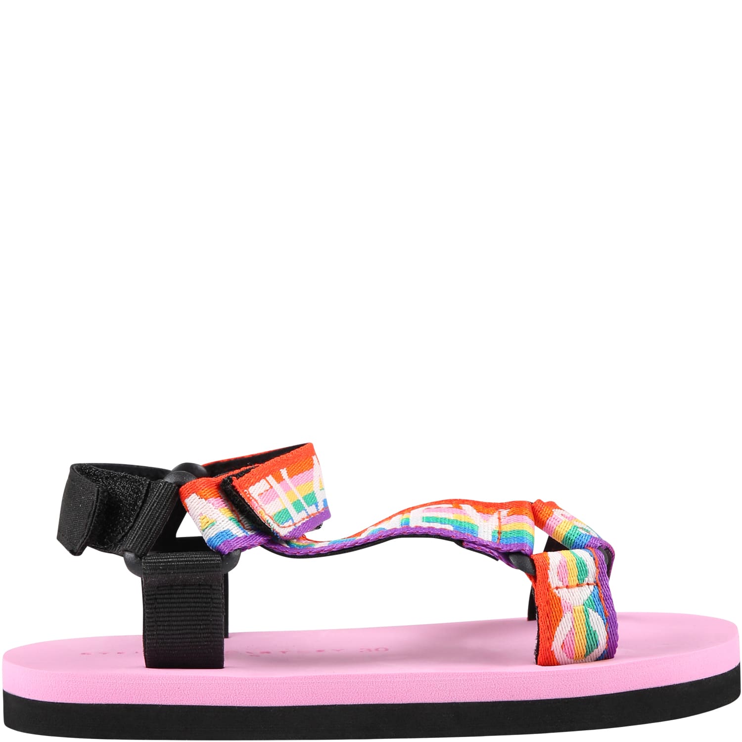STELLA MCCARTNEY PINK SANDALS FOR GIRL WITH LOGO
