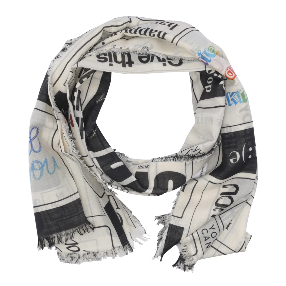 Shop Faliero Sarti Never Give Up Scarf In White