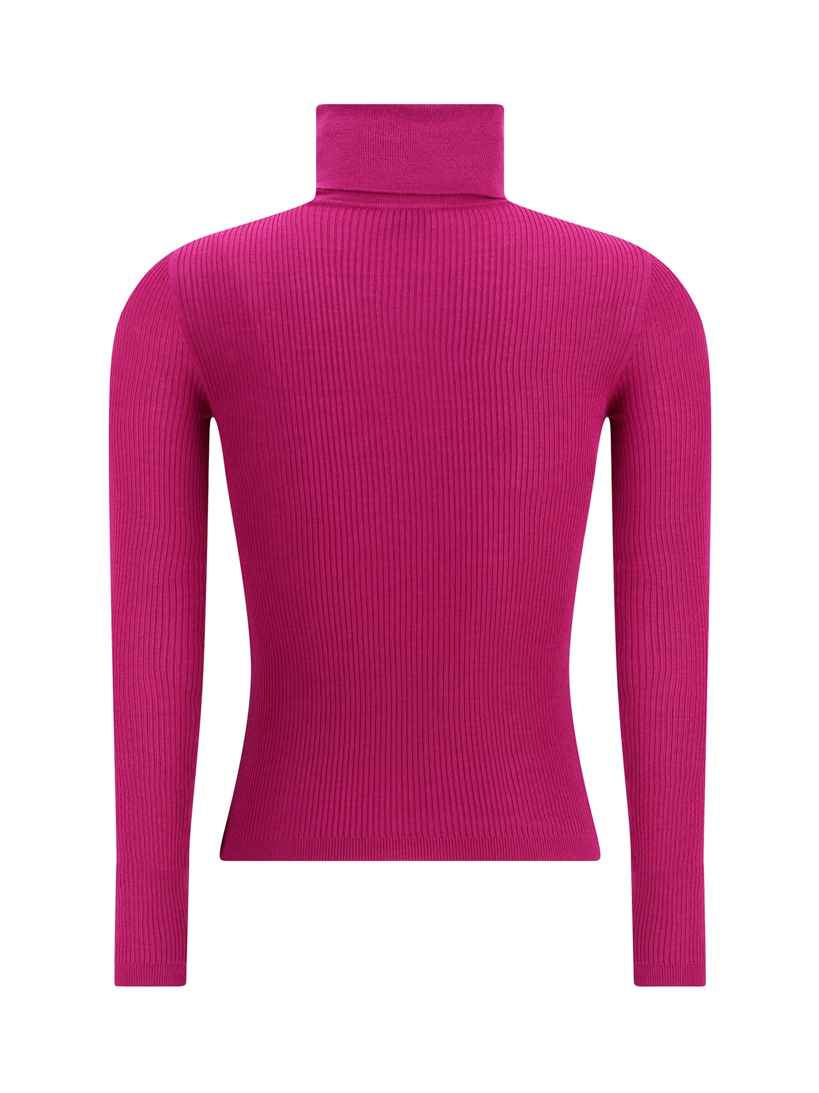 Saint Laurent Cashmere-wool Ribbed Turtleneck Sweater In Purple