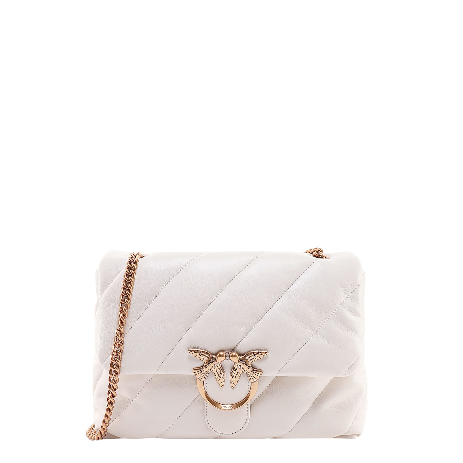 Pinko Love Big Puff Quilted Logo-embellished  Bag In White