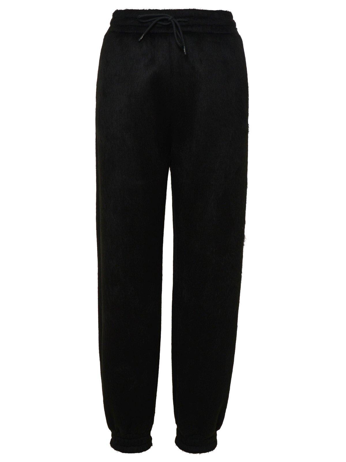 Shop Msgm Elasticated Waist Drawstring Jogger In Black