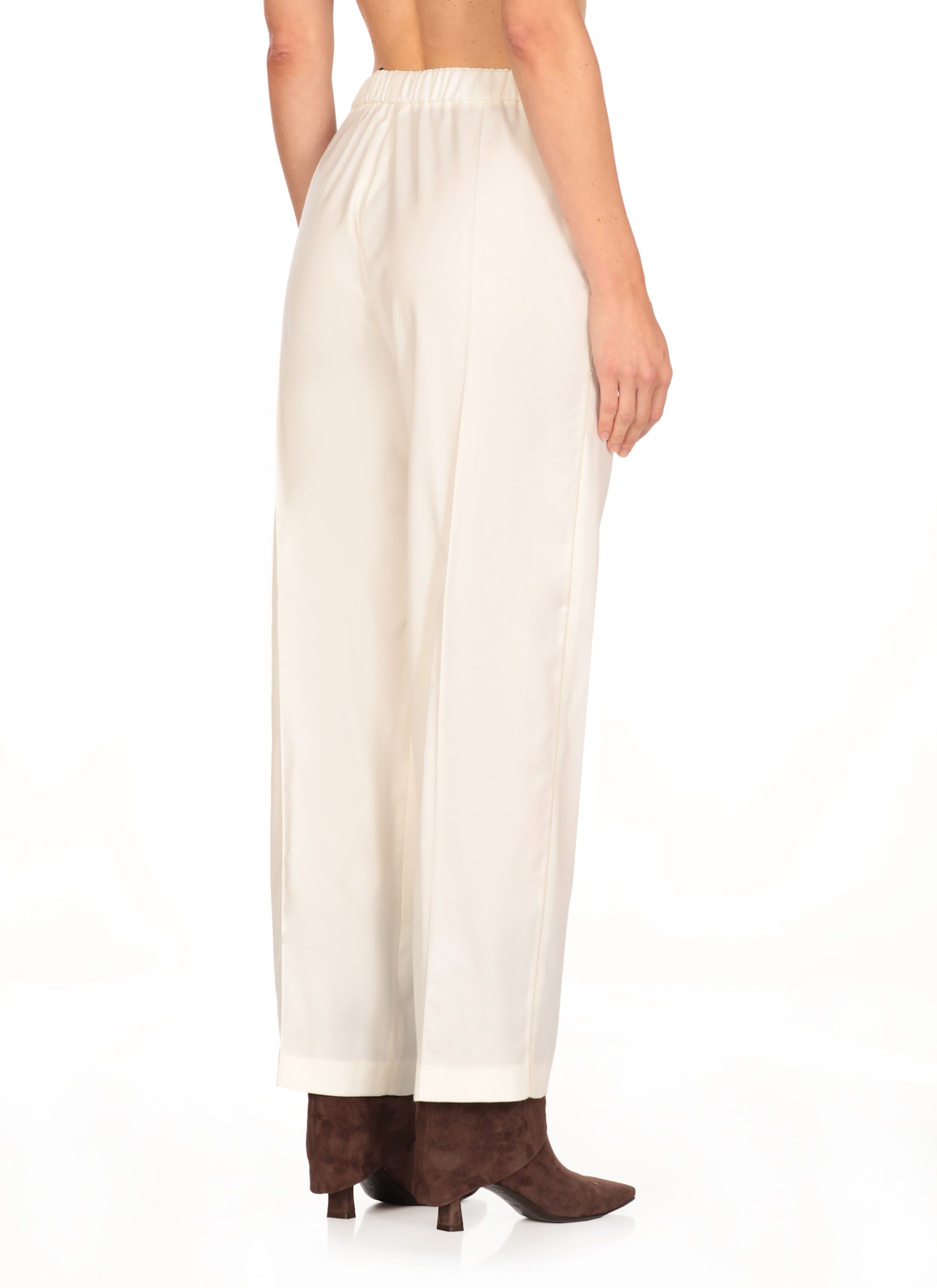 Shop Fabiana Filippi Virgin Wool Pants In White