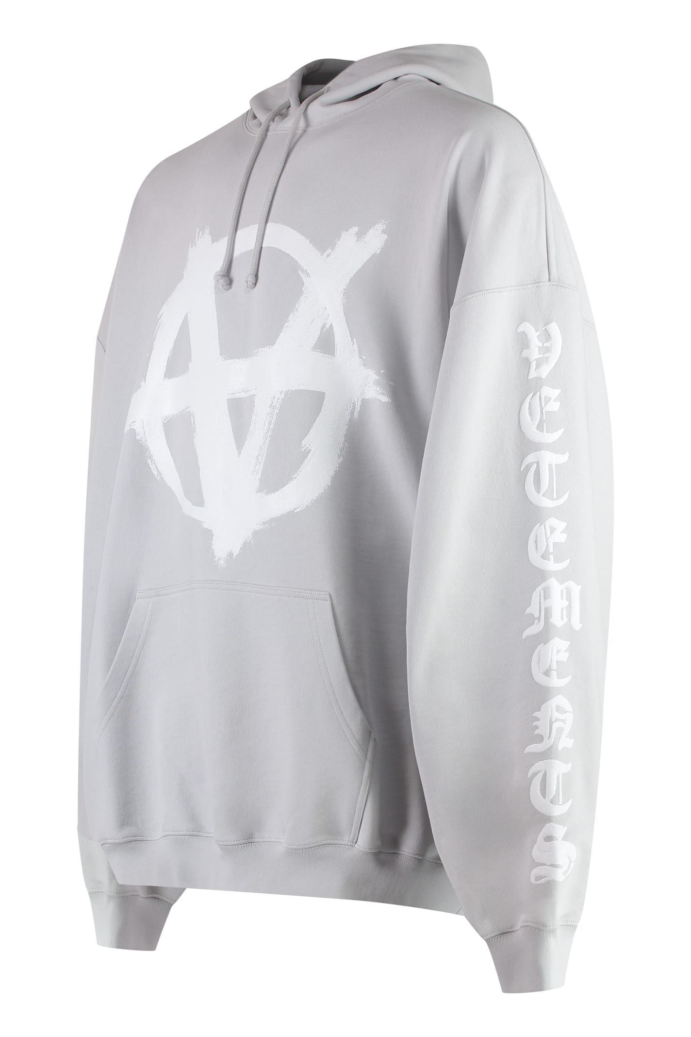 Shop Vetements Reverse Anarchy Cotton Hoodie In Grey