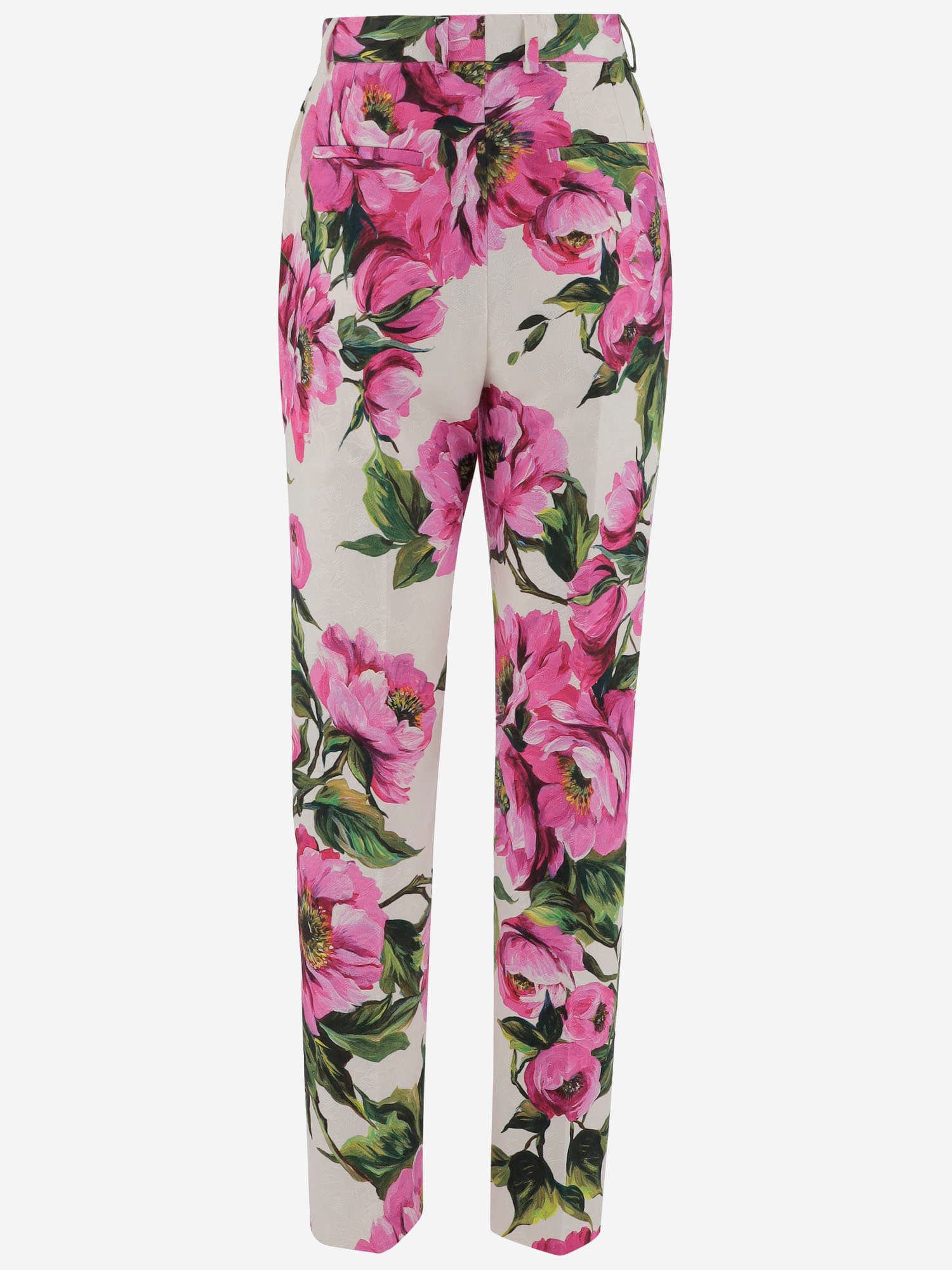 Dolce & Gabbana Floral-print Trousers In Red