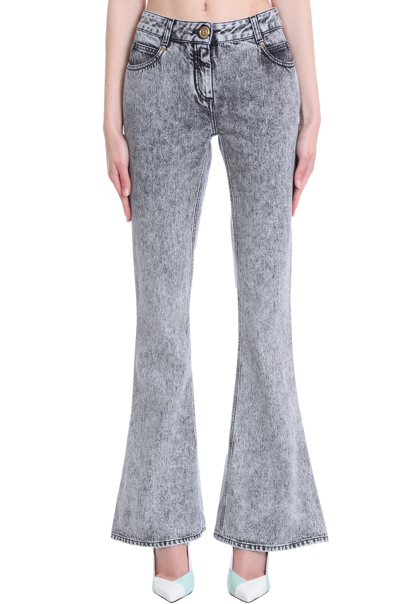 Balmain Jeans In Grey Denim