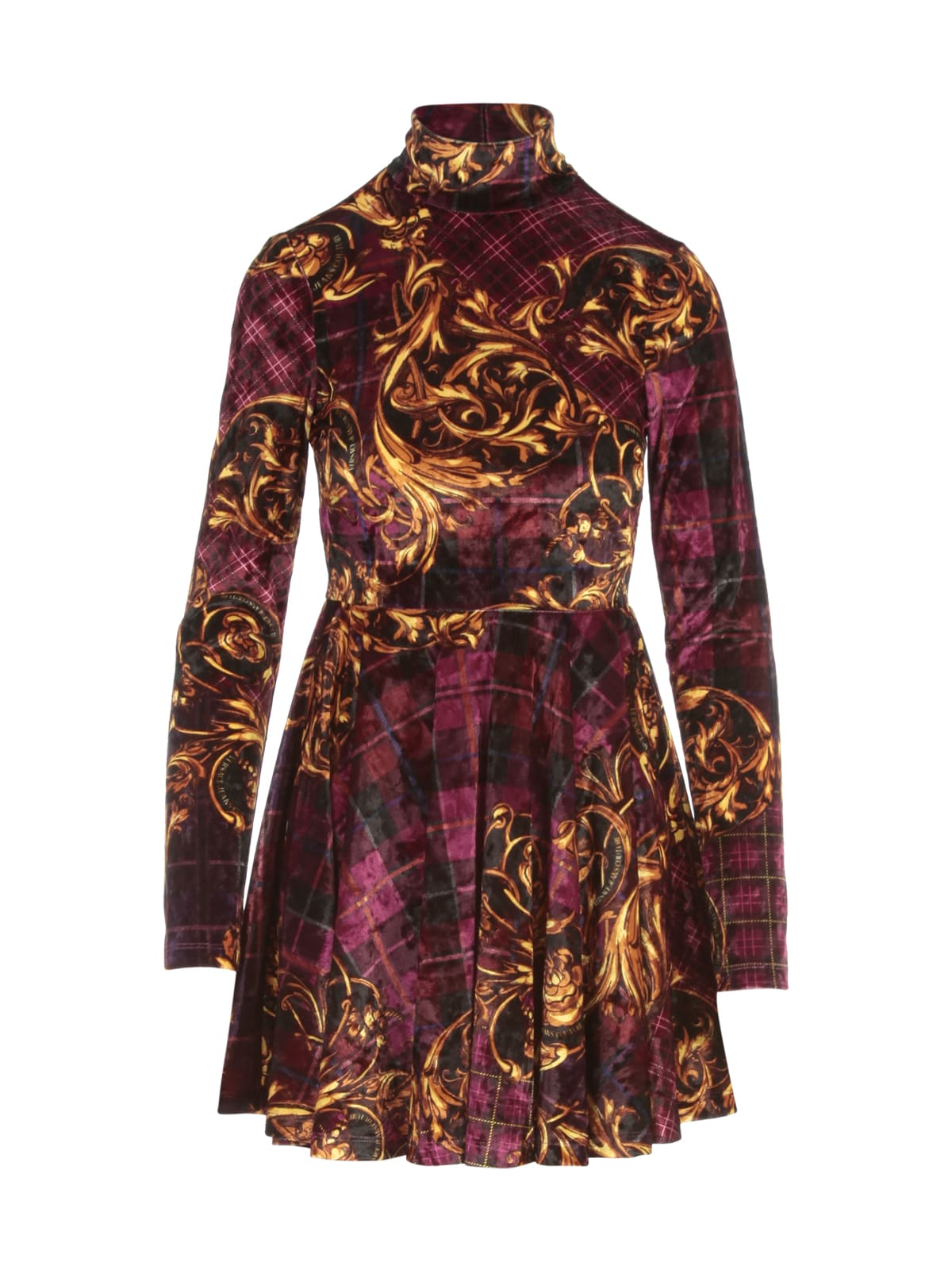 Photo of  Versace Jeans Couture Highland Printing Velvet L/s Dress- shop Versace Jeans Couture Dresses online sales