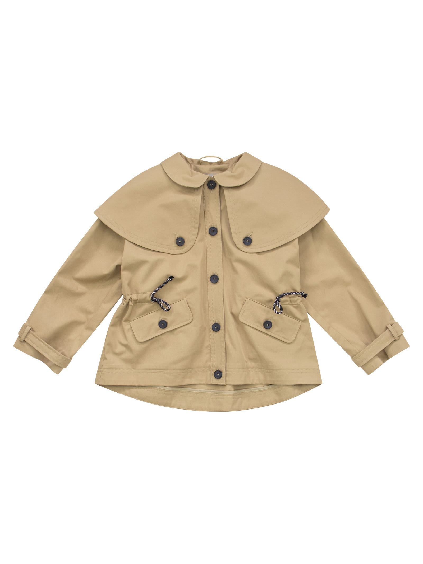Il Gufo Cotton Trench Coat With Drawstring