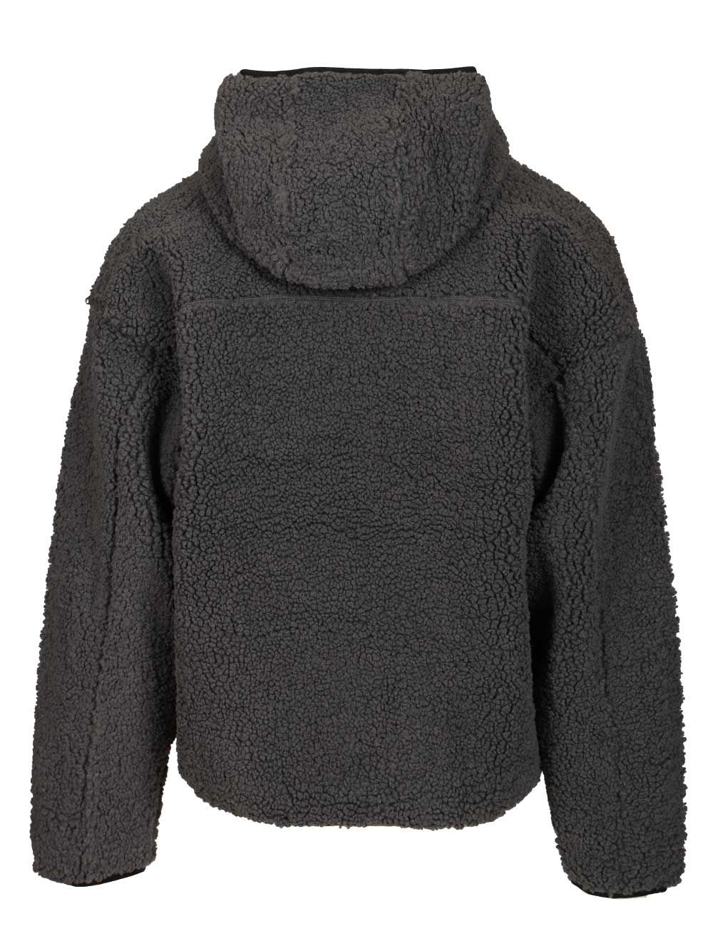 Diesel S-zat Teddy Fleece Hooded Sweatshirt In Gray