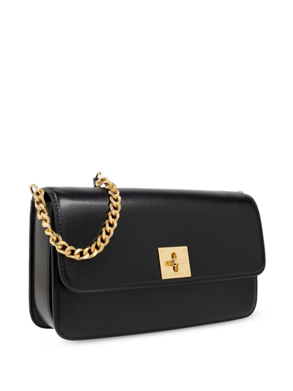 Golden Goose Gioia Bag In Black Palmellato Leather With Gold Details In Black