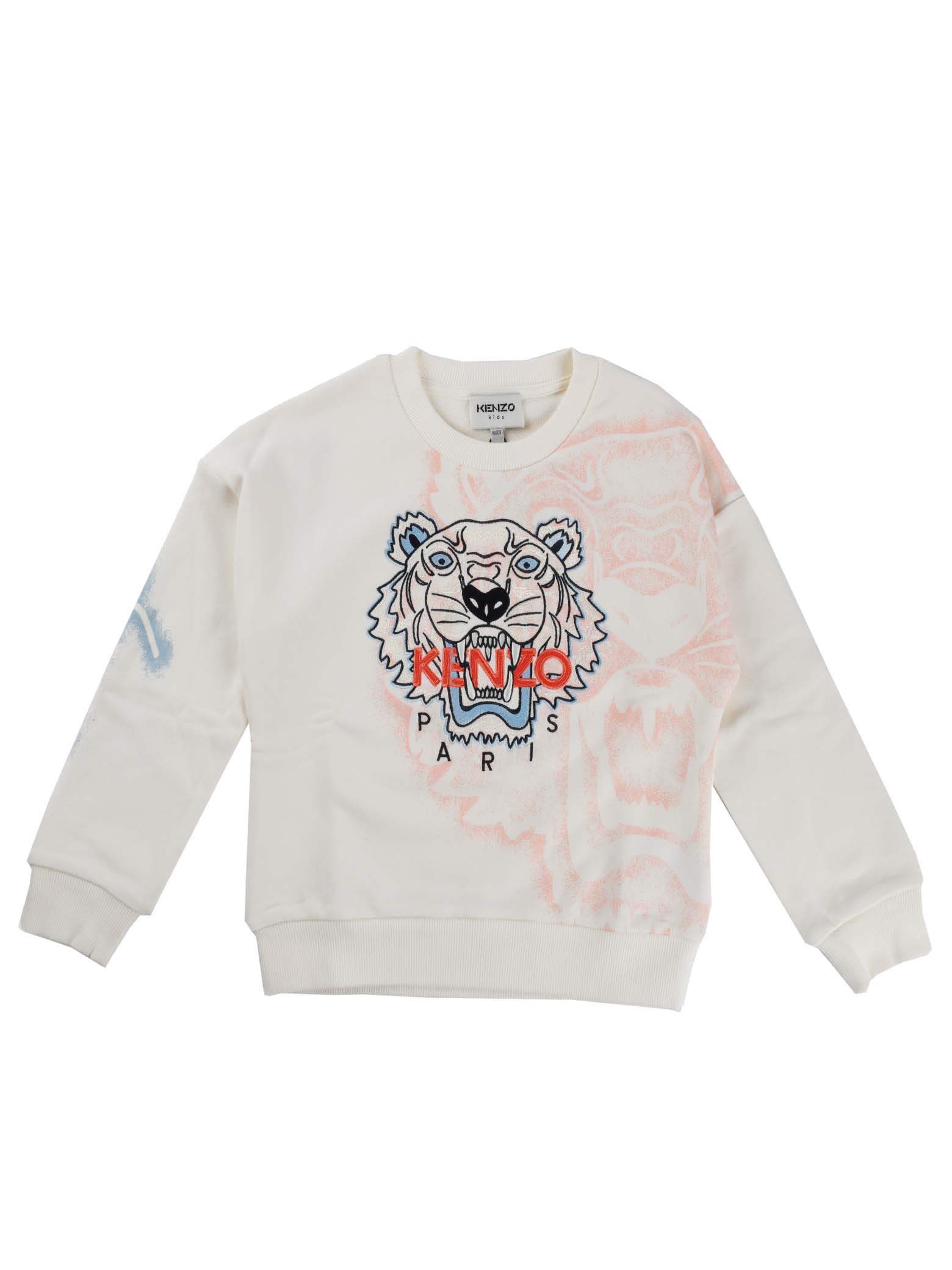 Ecru Kenzo Sweatshirt With Tiger Embroidery