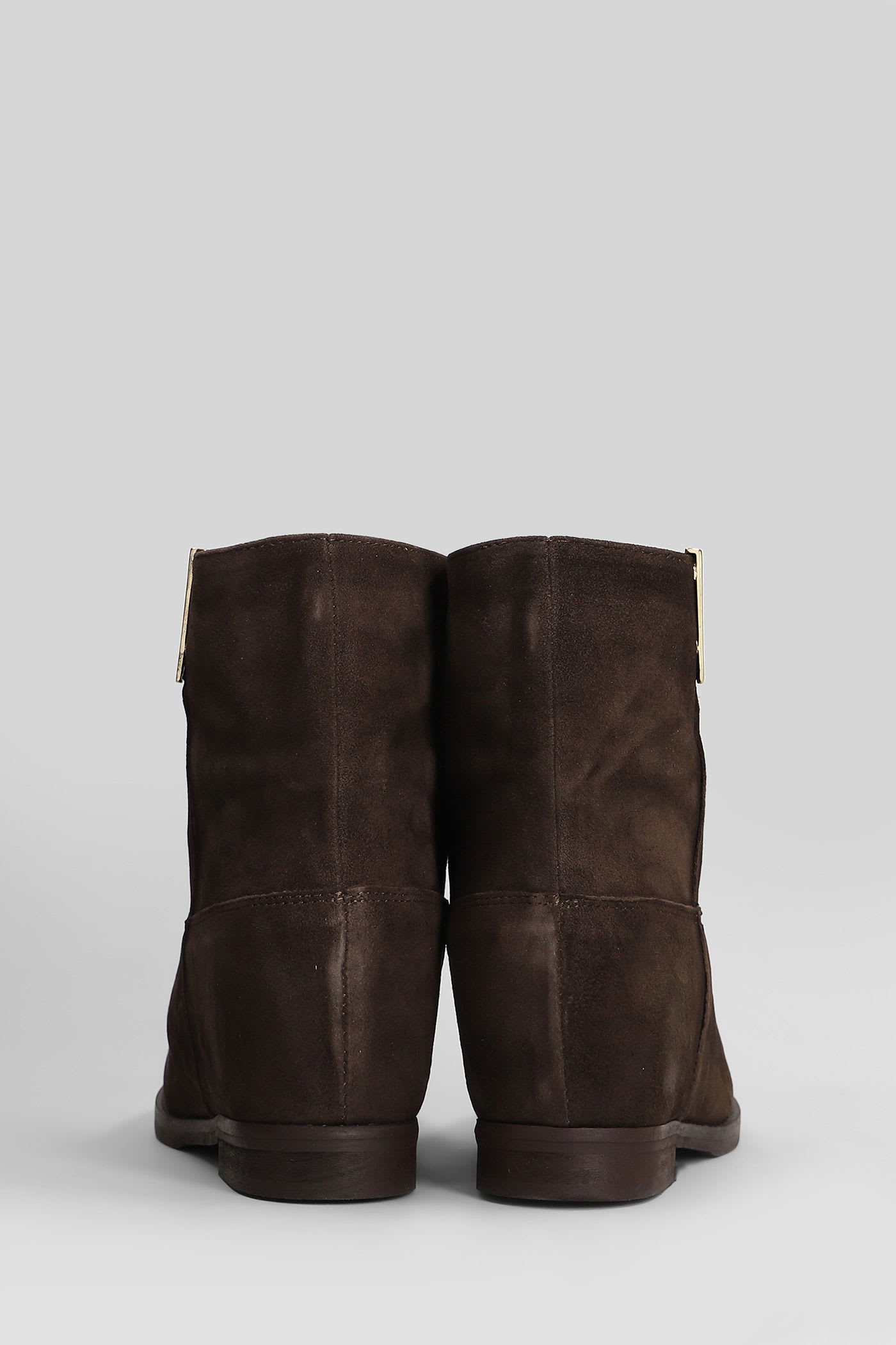 Julie Dee Ankle Boots Inside Wedge In Dark Brown Suede In Brown