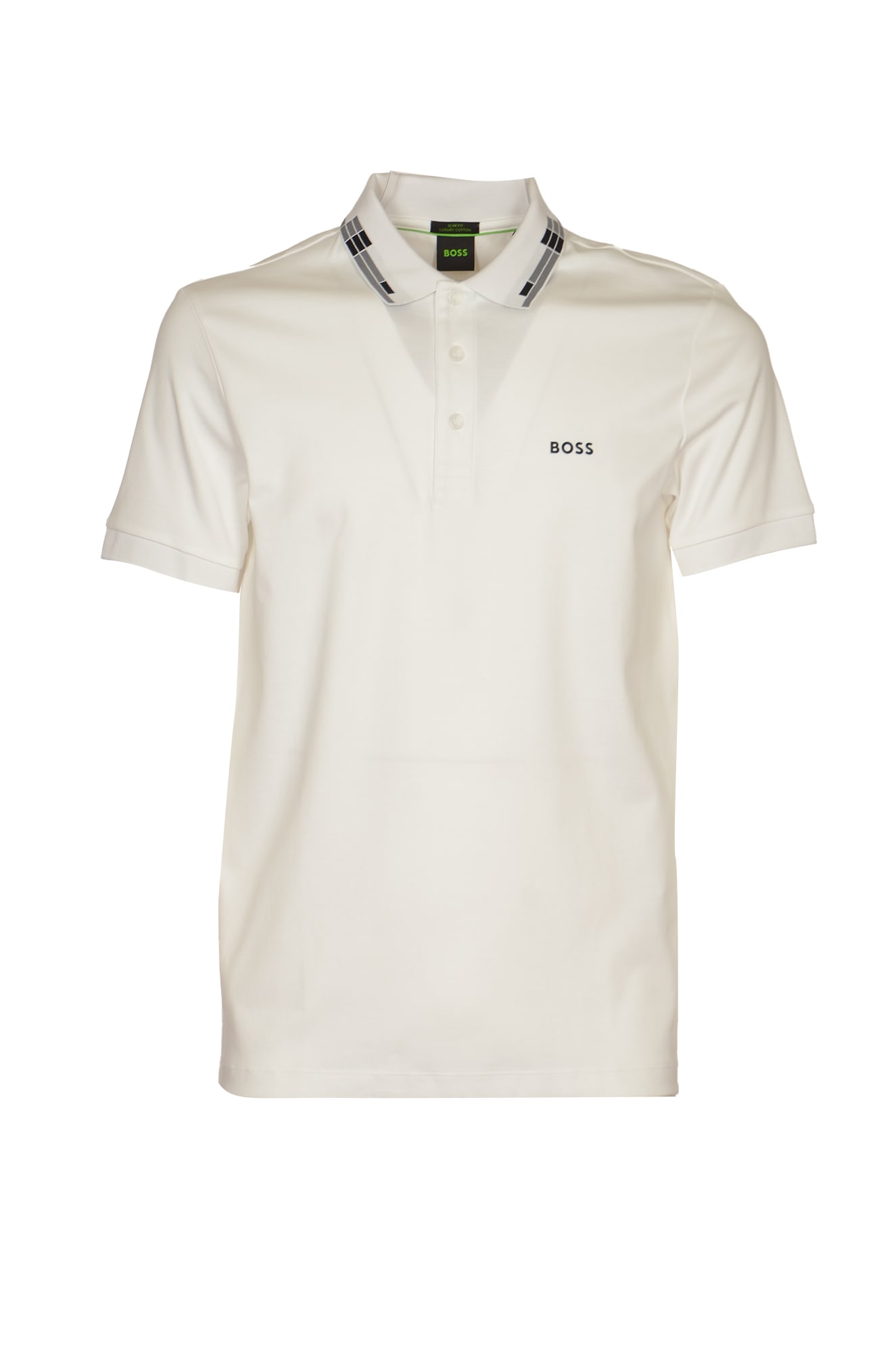 Hugo Boss Short-sleeved Cotton Polo Shirt In White