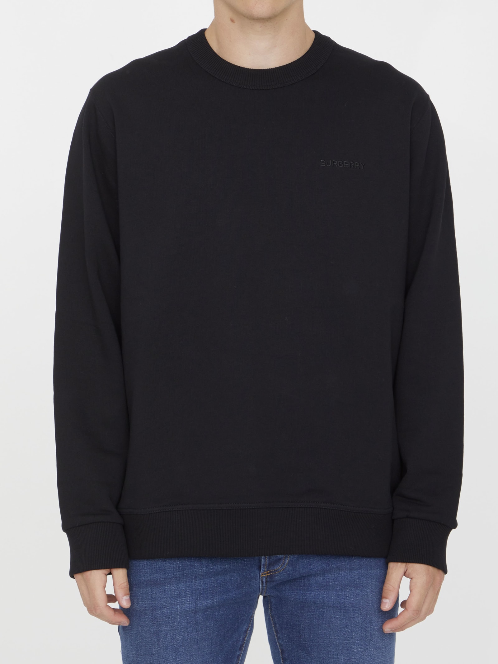 Burberry Ekd Check Sweatshirt In Black