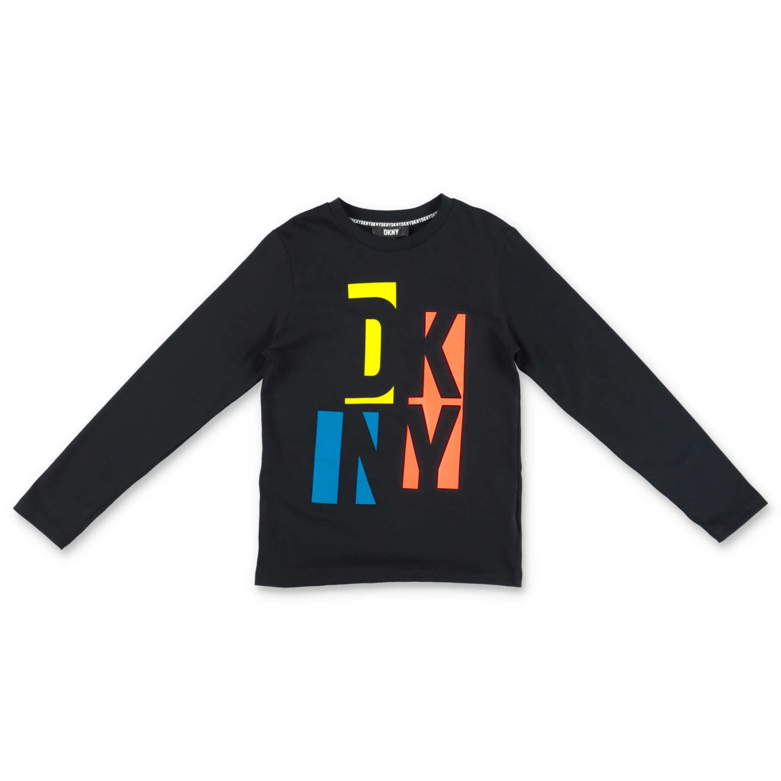 Dkny T-shirt Nera In Jersey Di Cotone