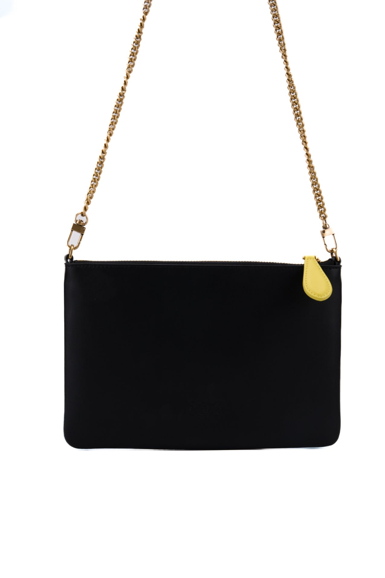 Shop Pinko Classic Flat Love Bag With Multicolor Profiles In Nero