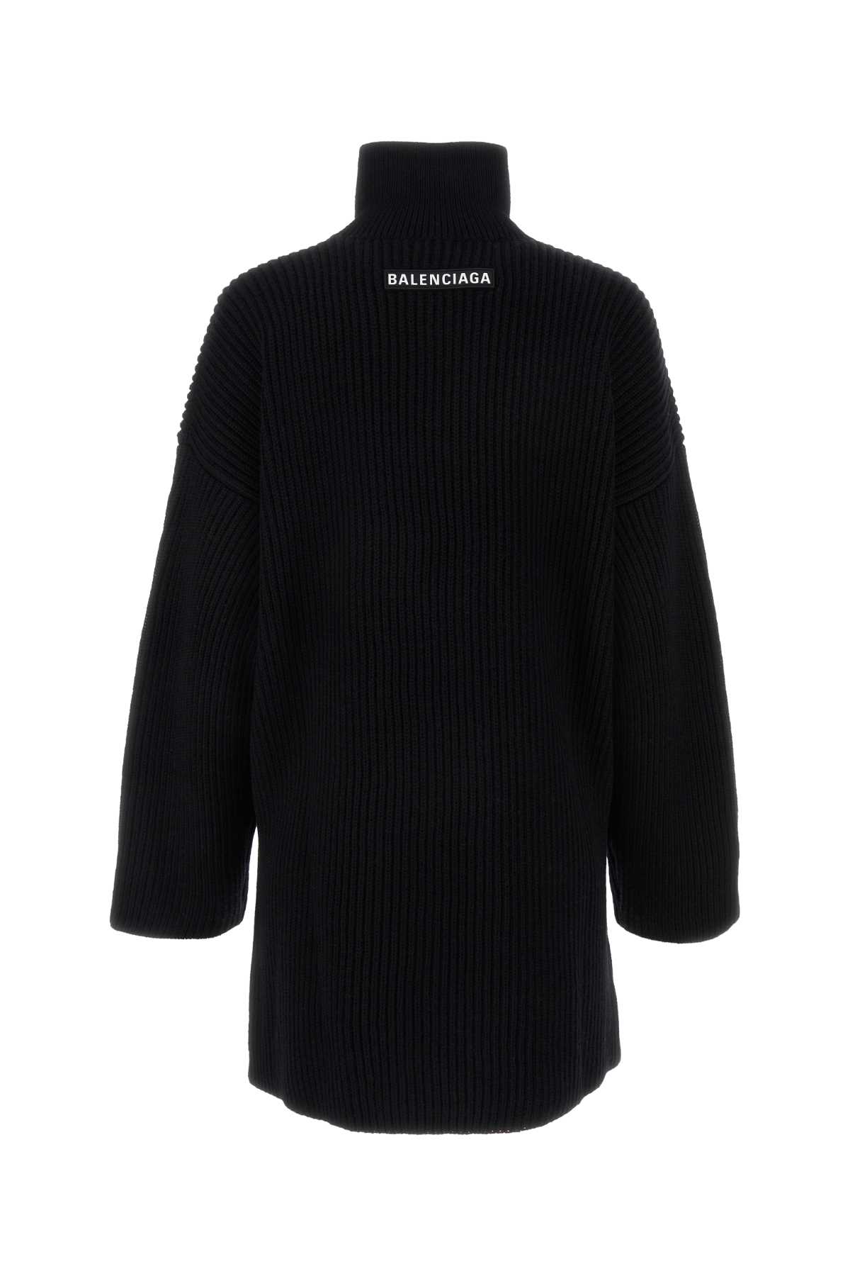 BALENCIAGA BLACK WOOL OVERSIZE SWEATER