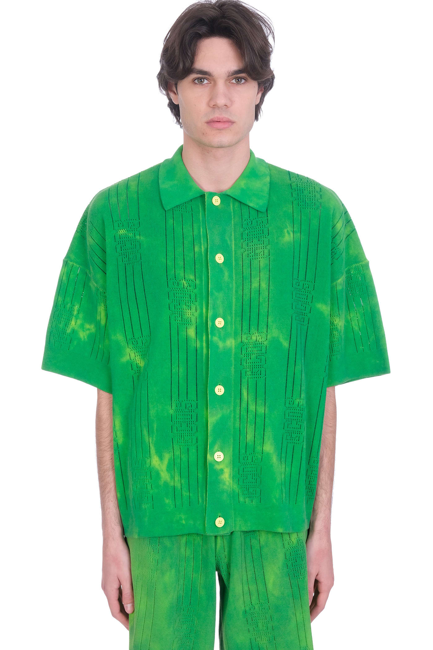 GCDS Shirt In Green Cotton