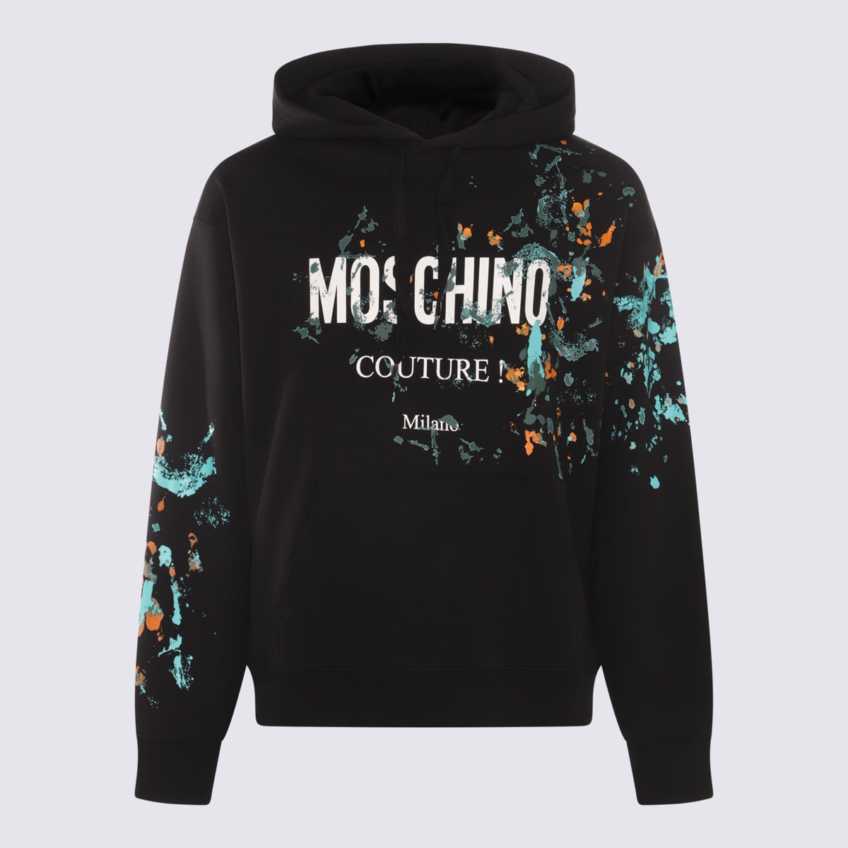 Shop Moschino Black Cotton Sweatshirt