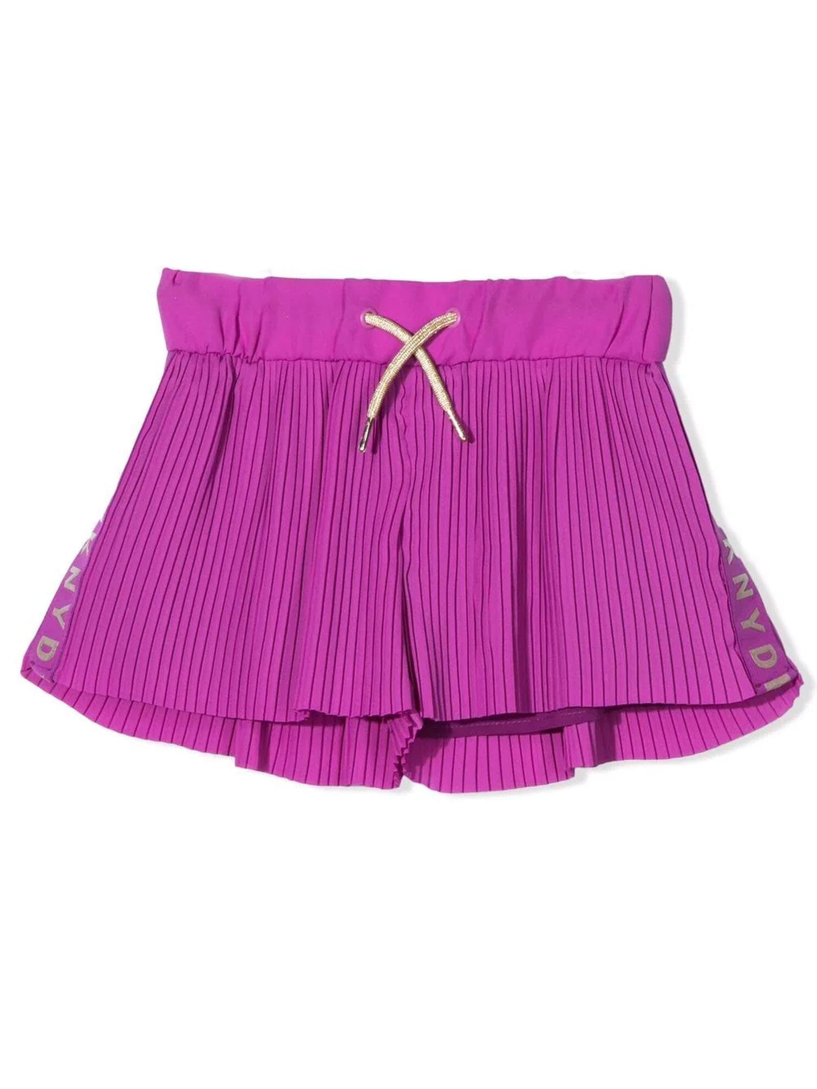 DKNY Purple Polyester Shorts